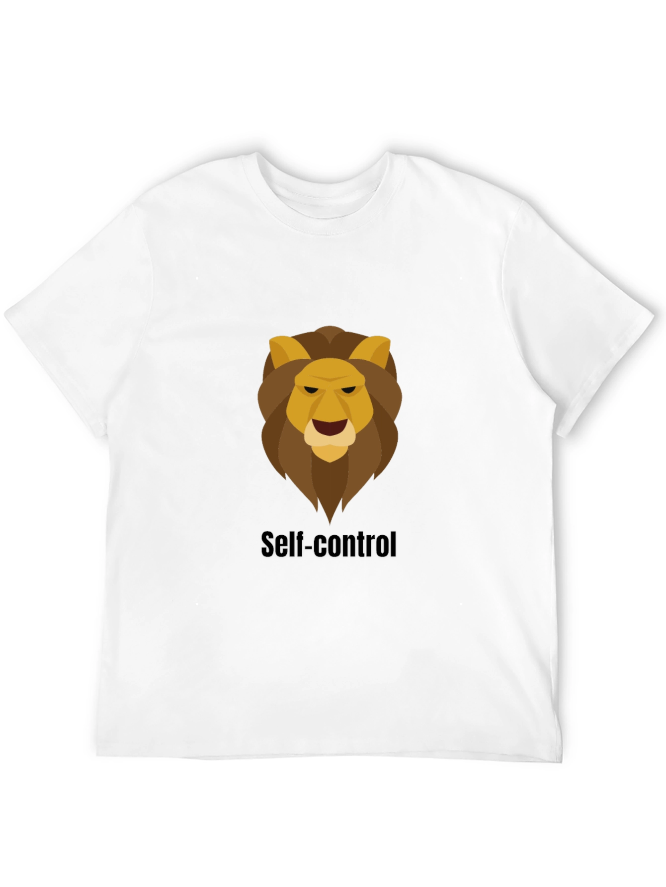 Black Self-Control Lion Graphic Black T-Shirt view 12