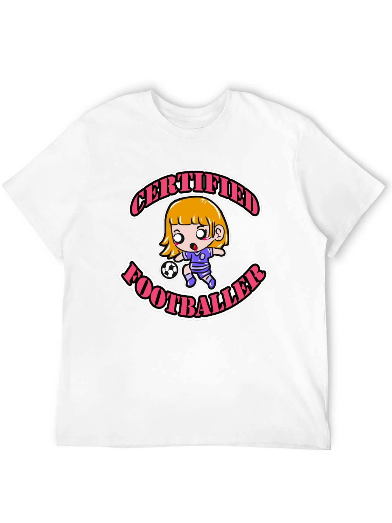 Black Certified Footballer Cartoon T-Shirt view 12