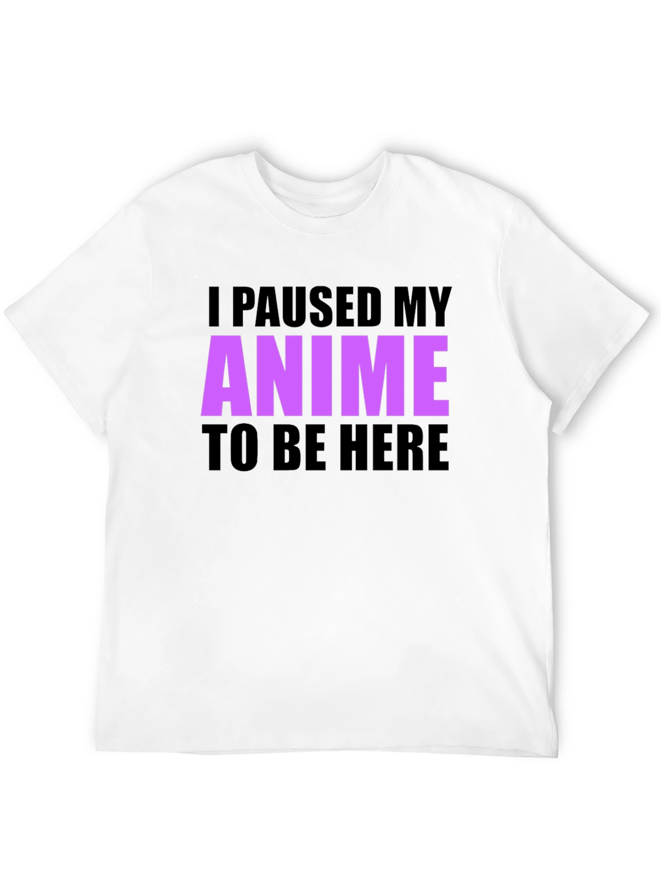 Black Anime Paused Graphic T-Shirt - Casual Crew Neck Tee view 12