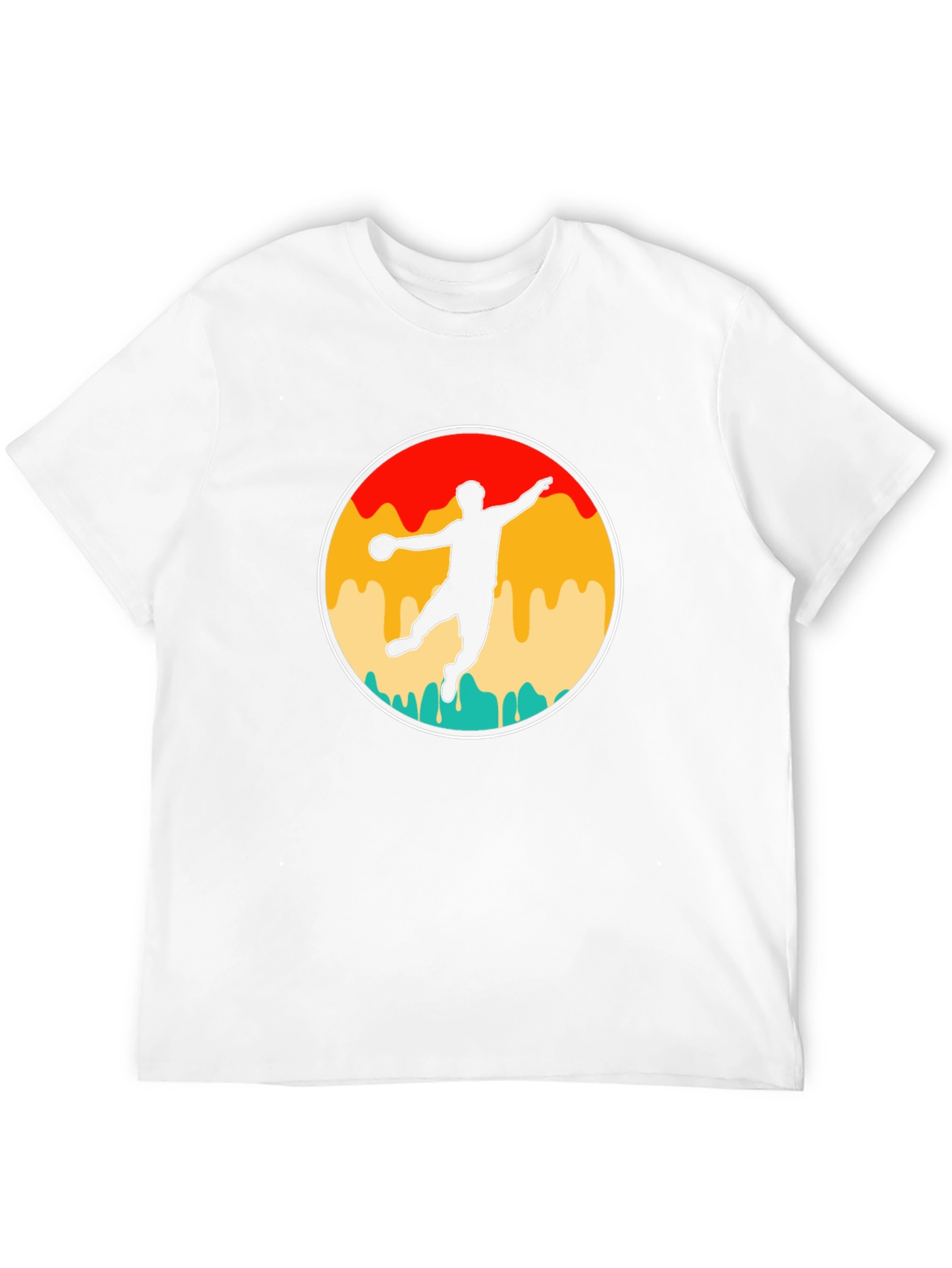 Black Retro Handball Player T-Shirt view 12