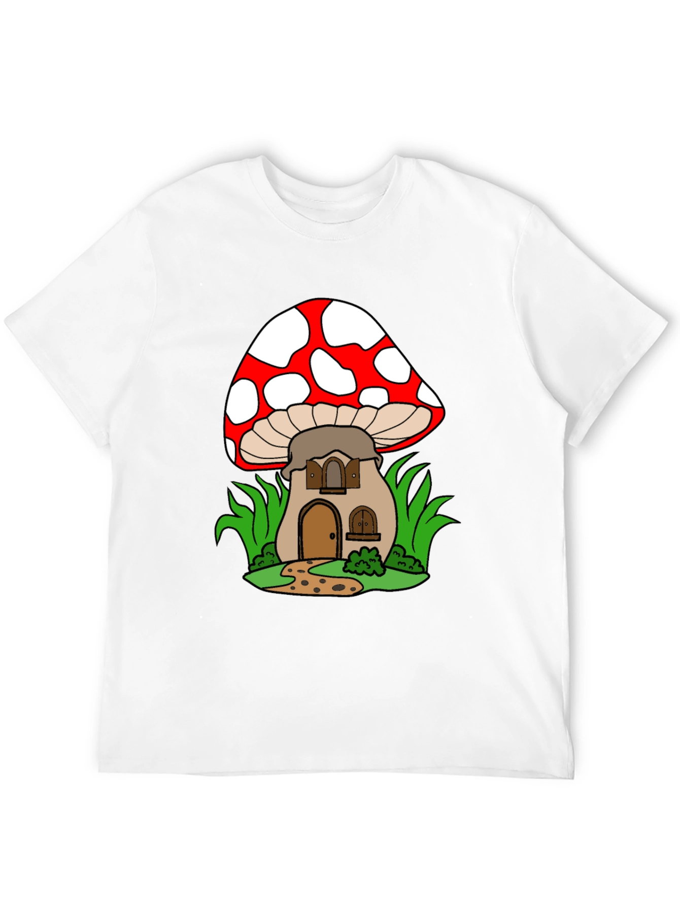 Black Mushroom House Graphic Tee - Fun & Unique Design view 12