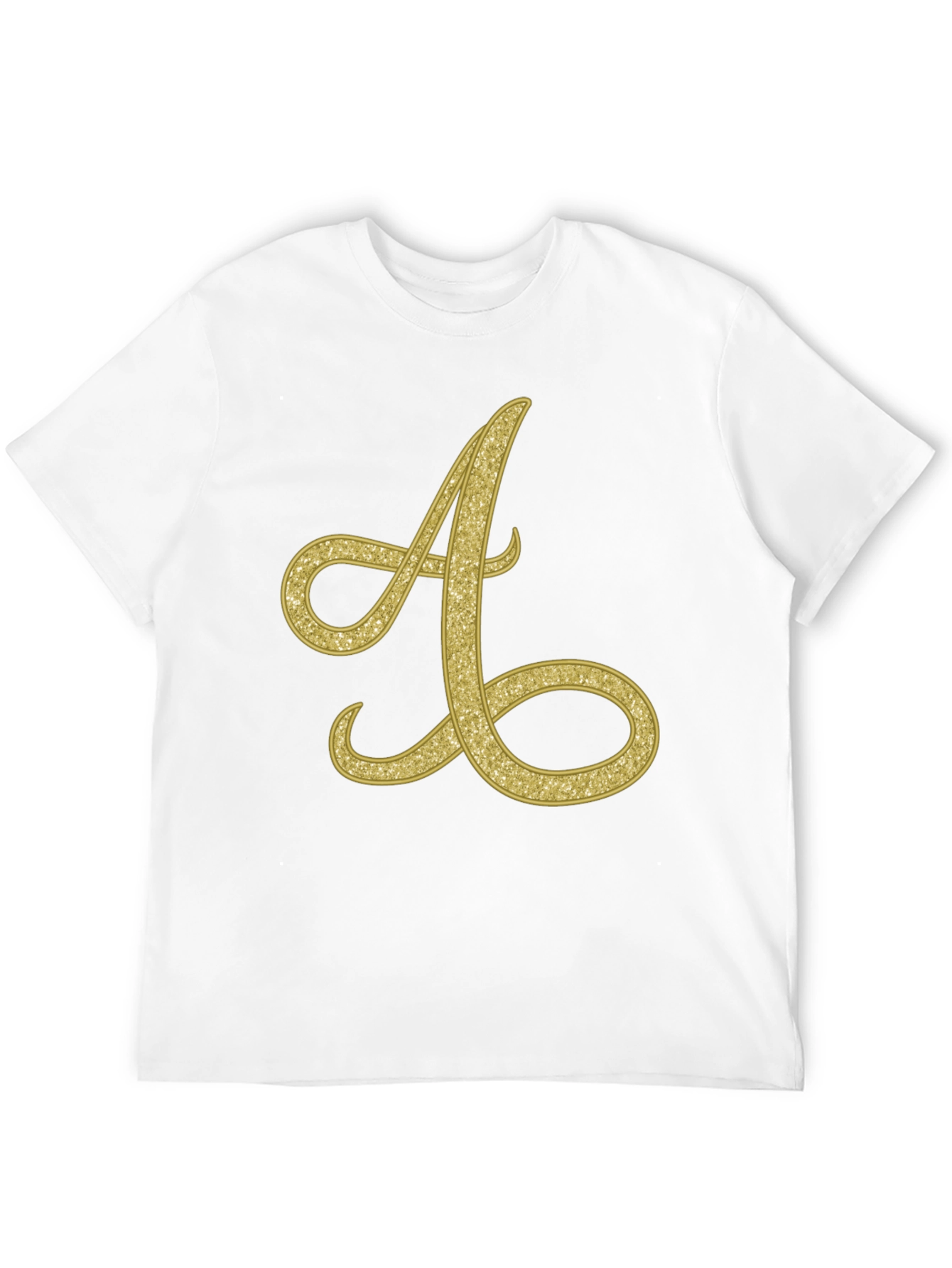 Black Golden Letter A T-Shirt view 12