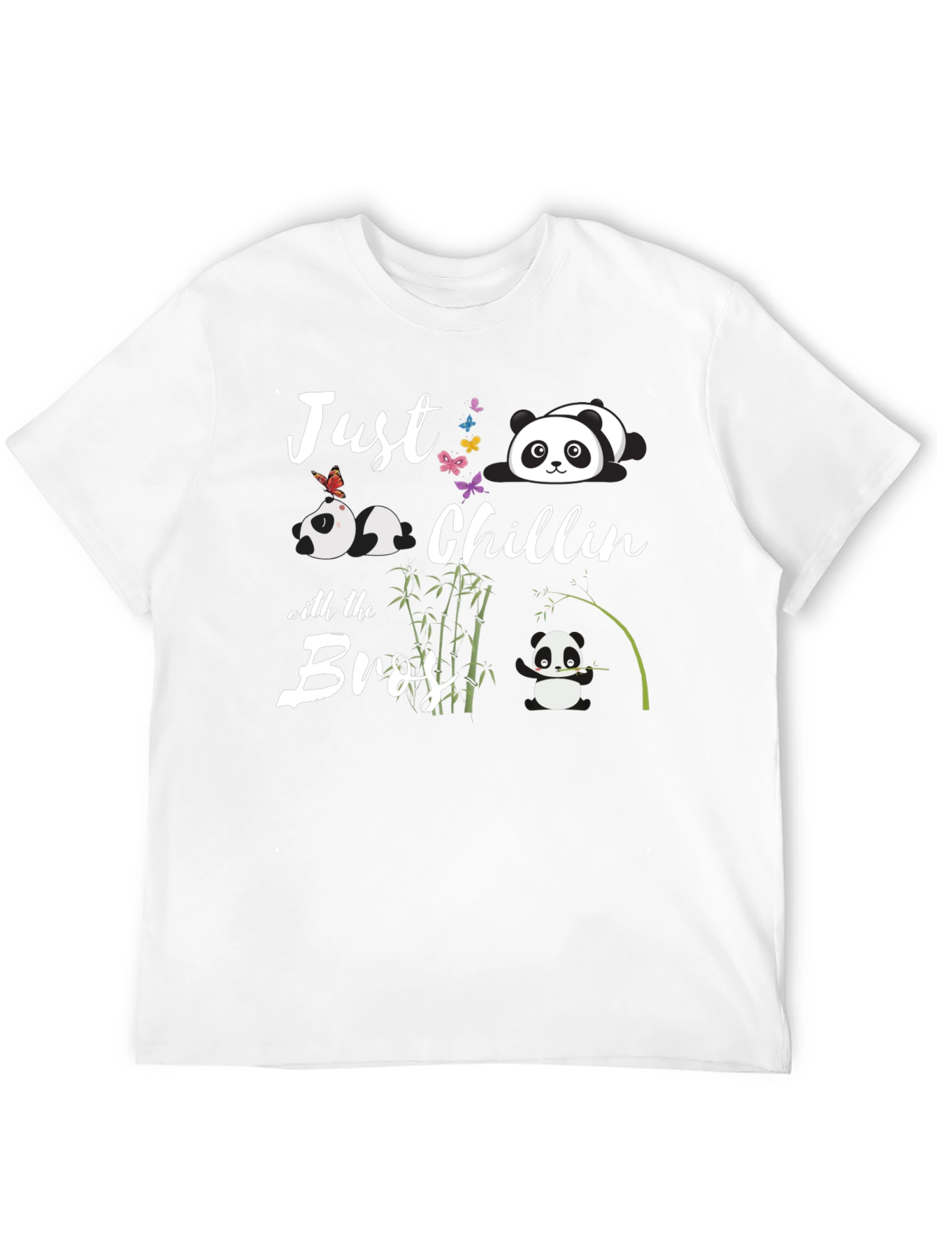 Black Just Chillin with the Bros Panda T-Shirt view 12