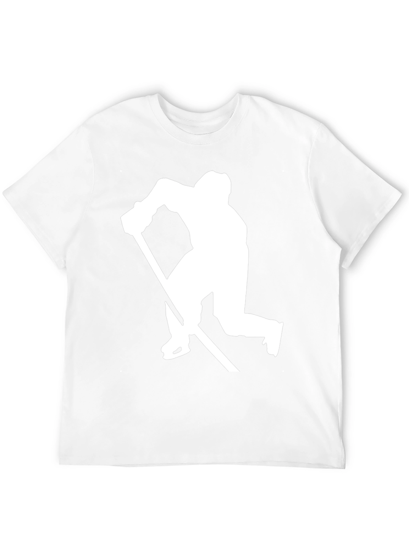Black Hockey Player Silhouette Graphic Tee - Black Cotton view 12