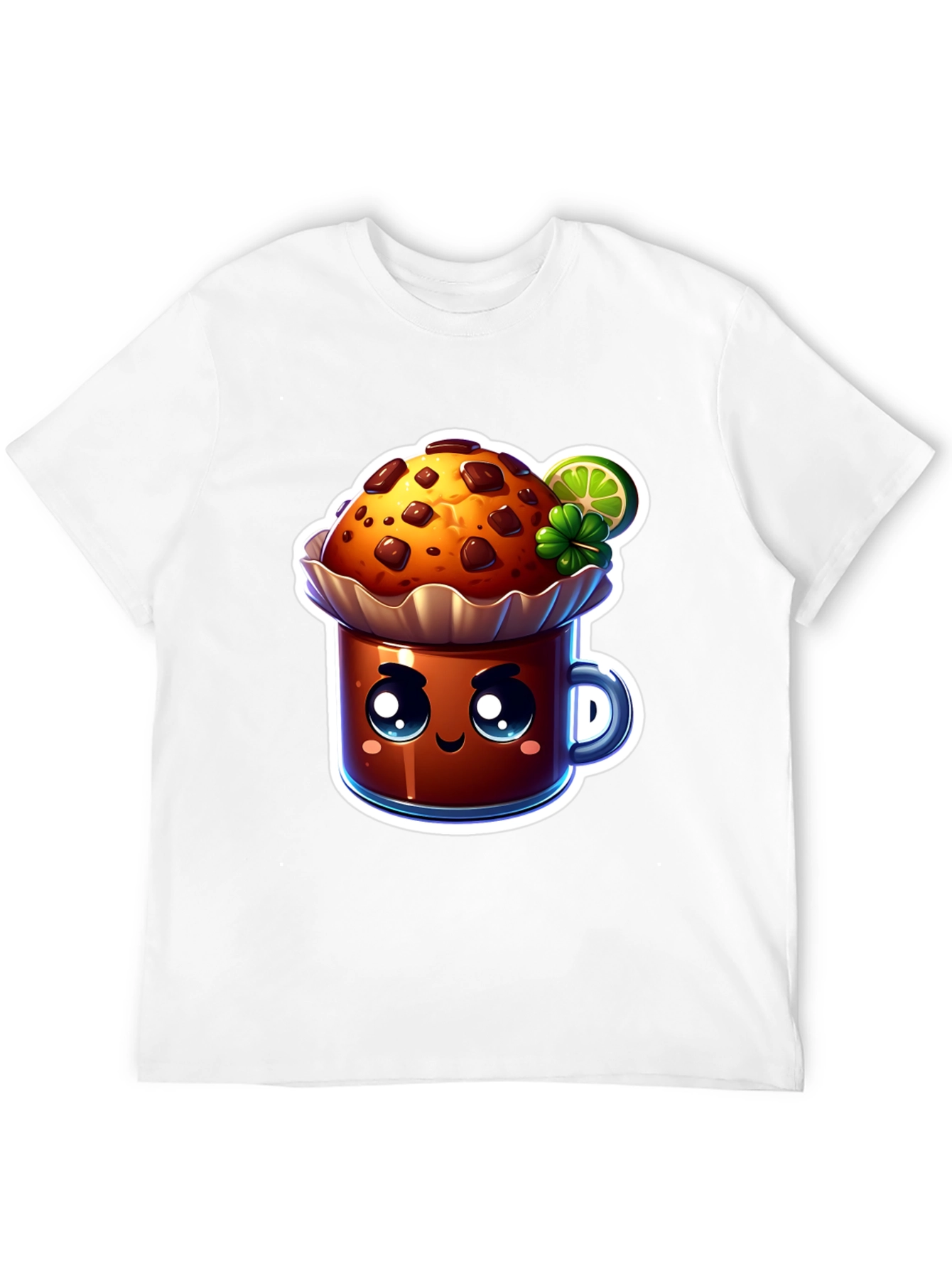 Black Cute Kawaii Cupcake Graphic T-Shirt view 12