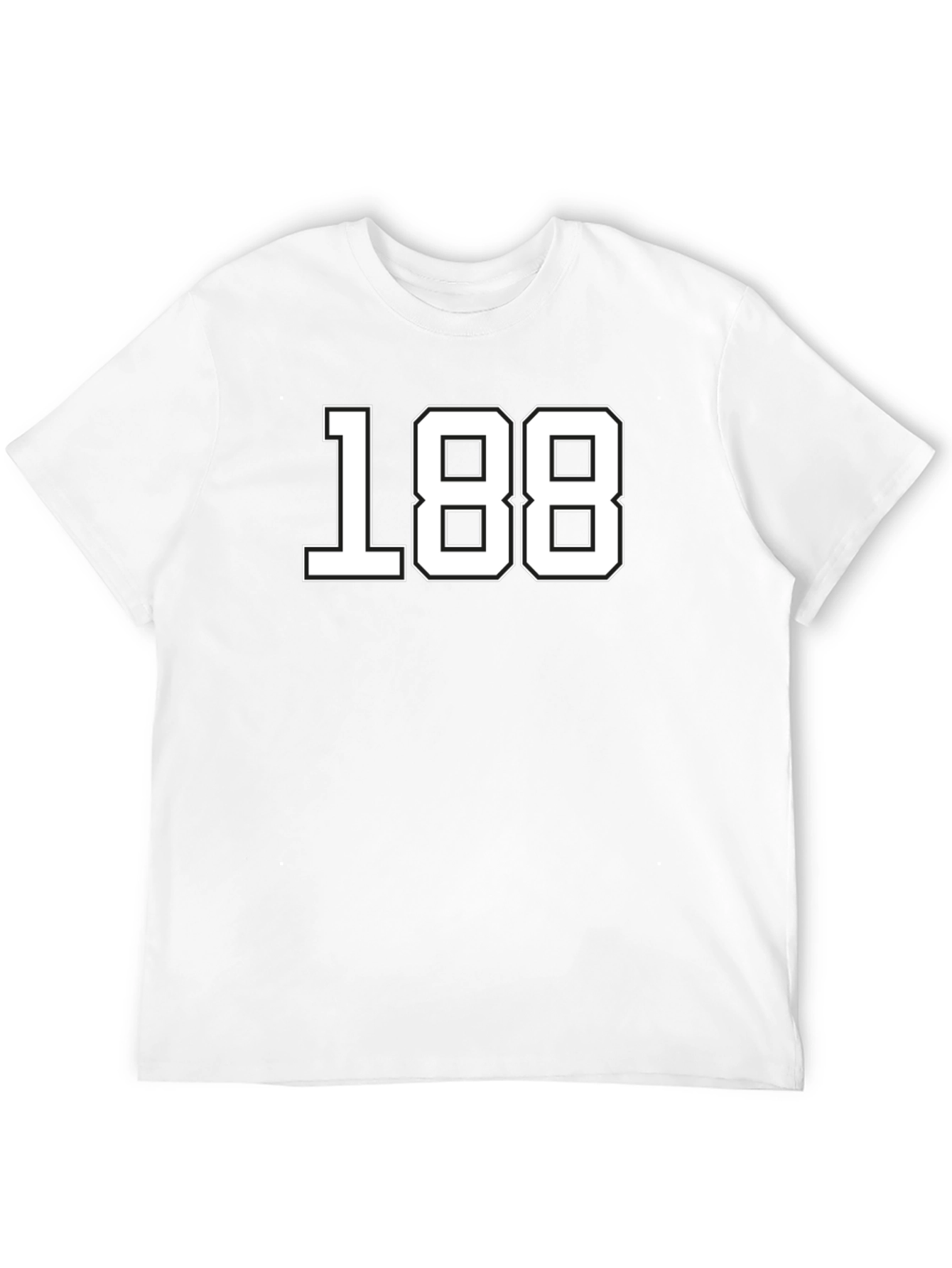 Black Black T-Shirt with White Number 188 view 12