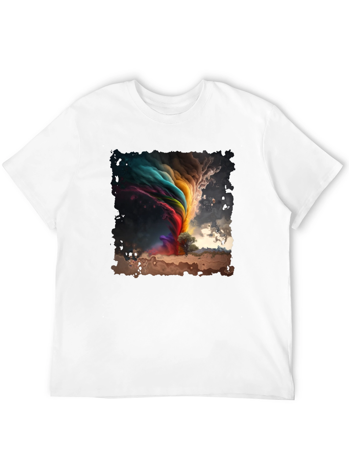 Black Rainbow Tornado Graphic Tee - Stylish Comfort view 12