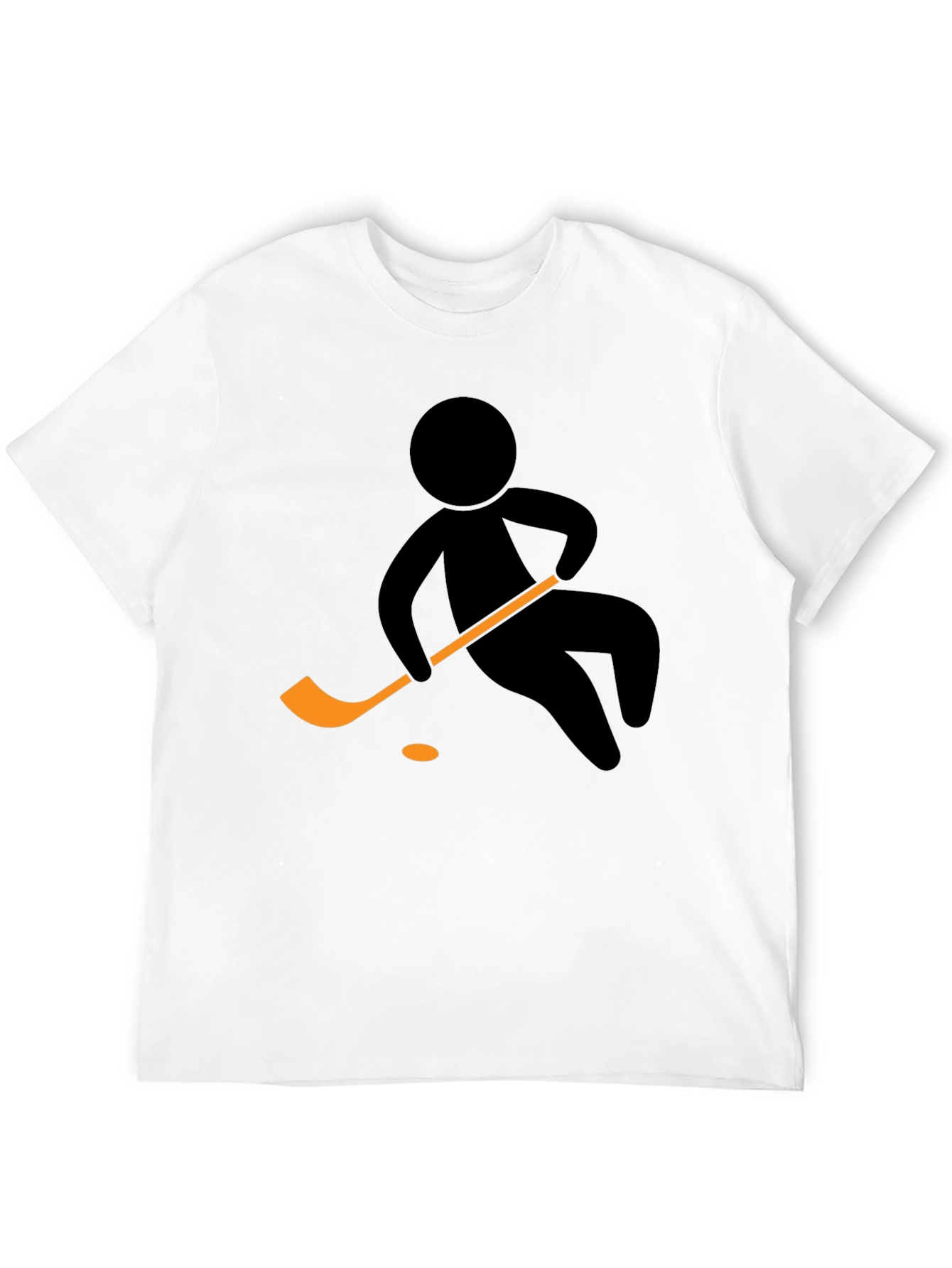 Black Hockey Player Graphic Tee - Black Cotton T-Shirt view 12
