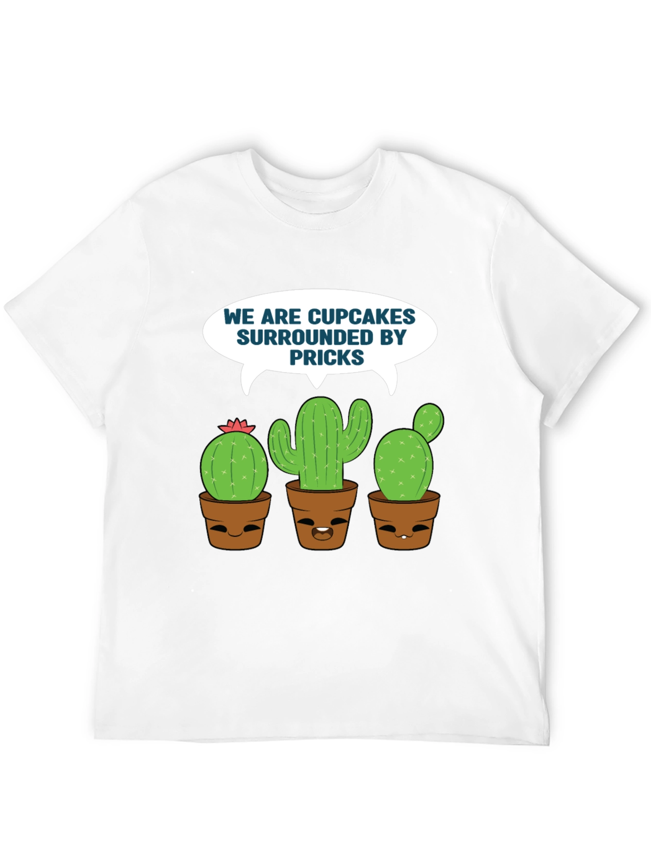 Black Funny Cupcakes & Pricks Cactus Graphic T-Shirt view 12