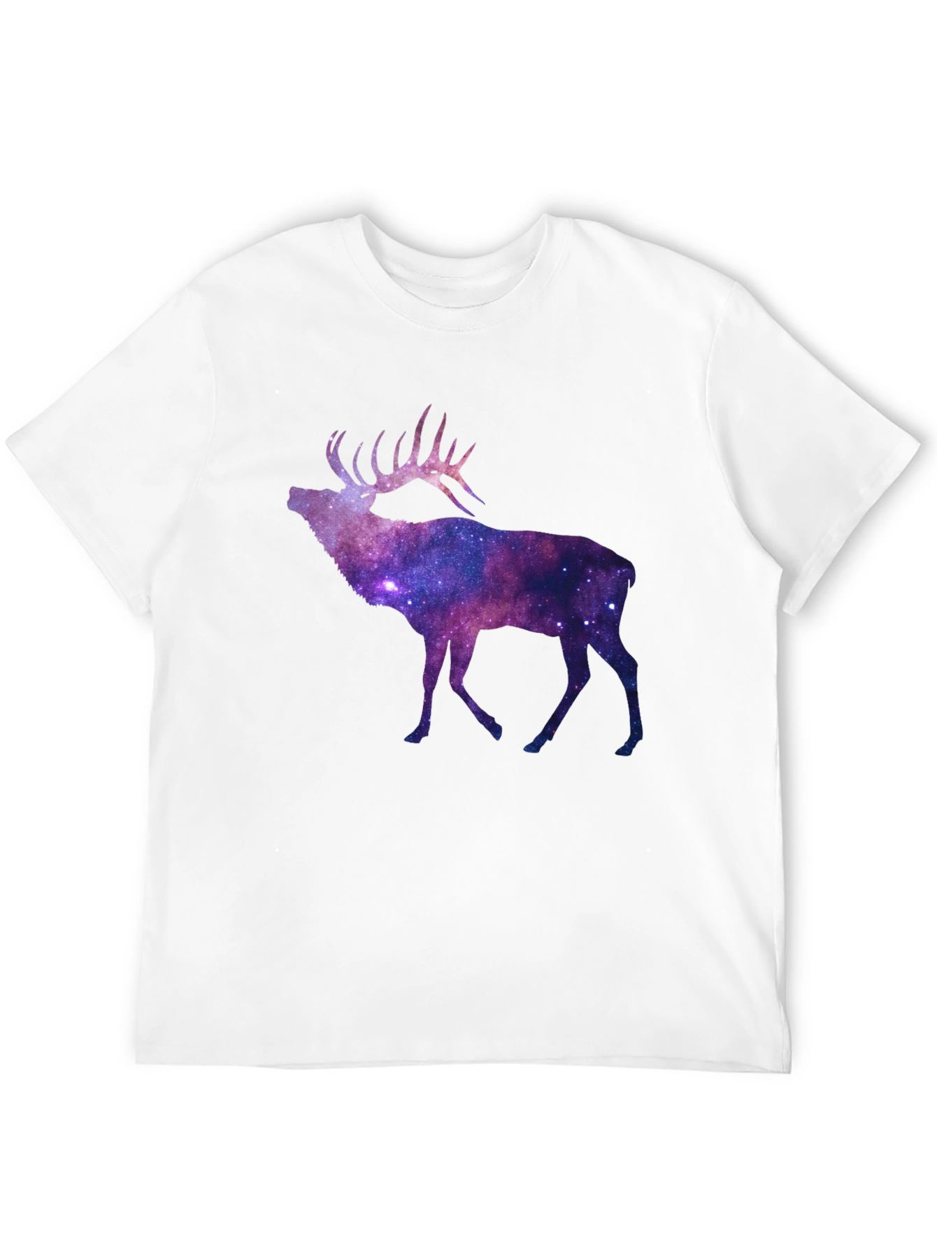 Black Galaxy Elk Graphic Tee - Black Short Sleeve T-Shirt view 12