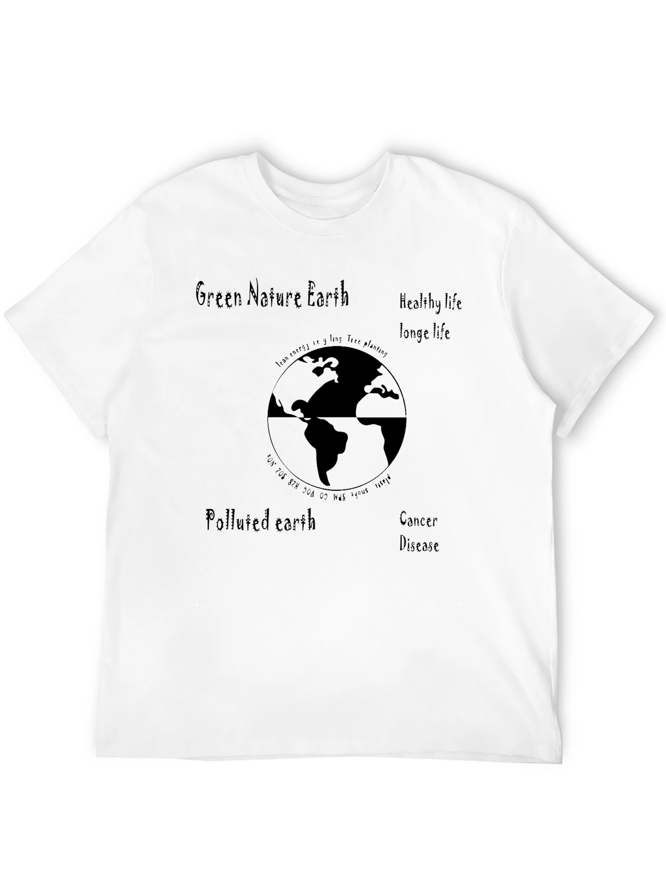 Black Eco-Friendly Earth Graphic T-Shirt view 12