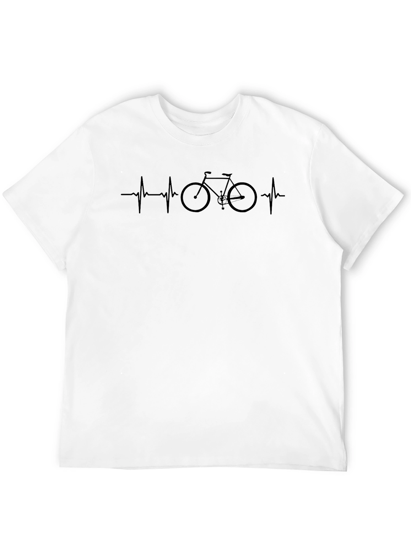 Black Cycling Heartbeat T-Shirt - Bike Lover Tee view 12