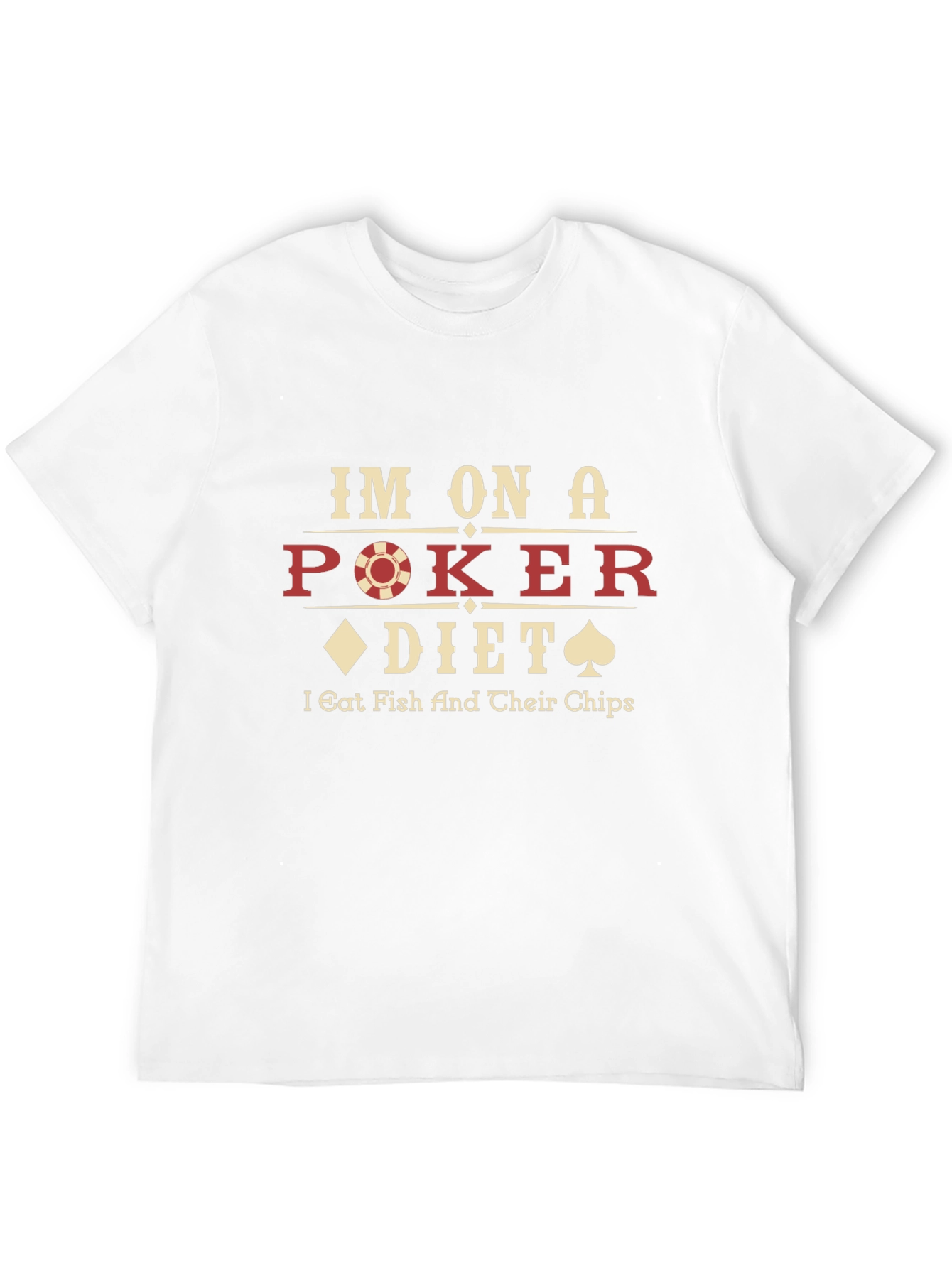 Black Poker Diet T-Shirt - Eat Fish and Chips view 12