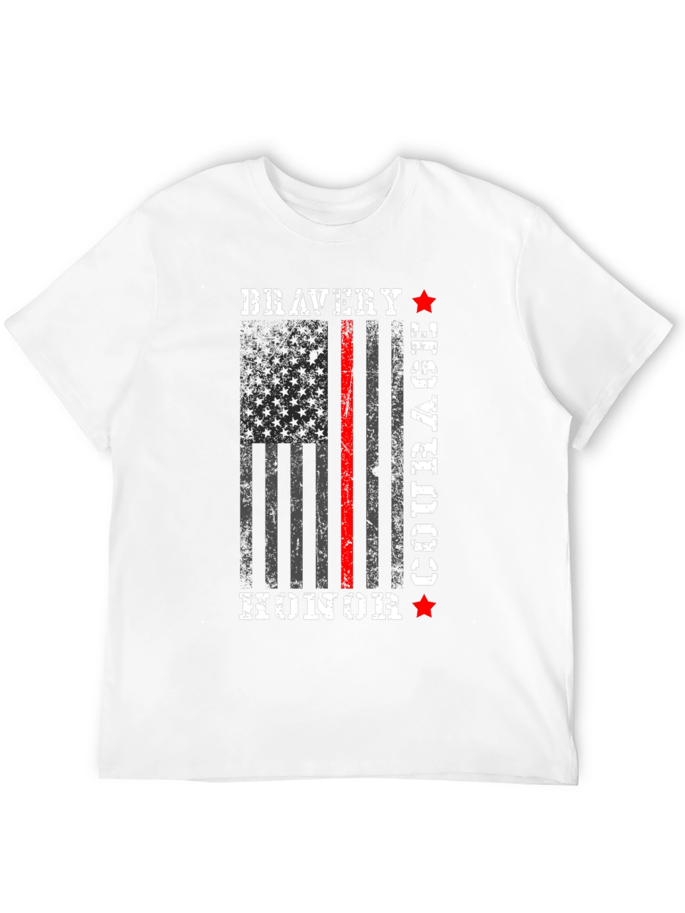 Black Bravery Courage Honor T-Shirt - Firefighter Thin Red Line view 12