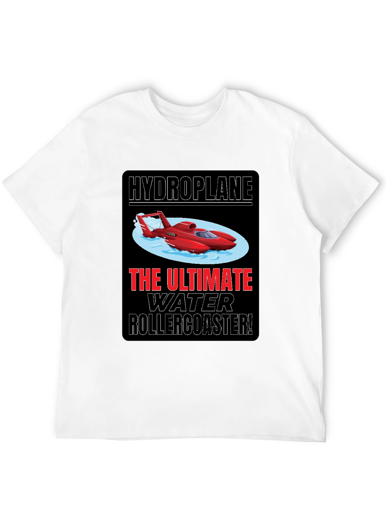 Black Hydroplane Water Rollercoaster Graphic Tee view 12