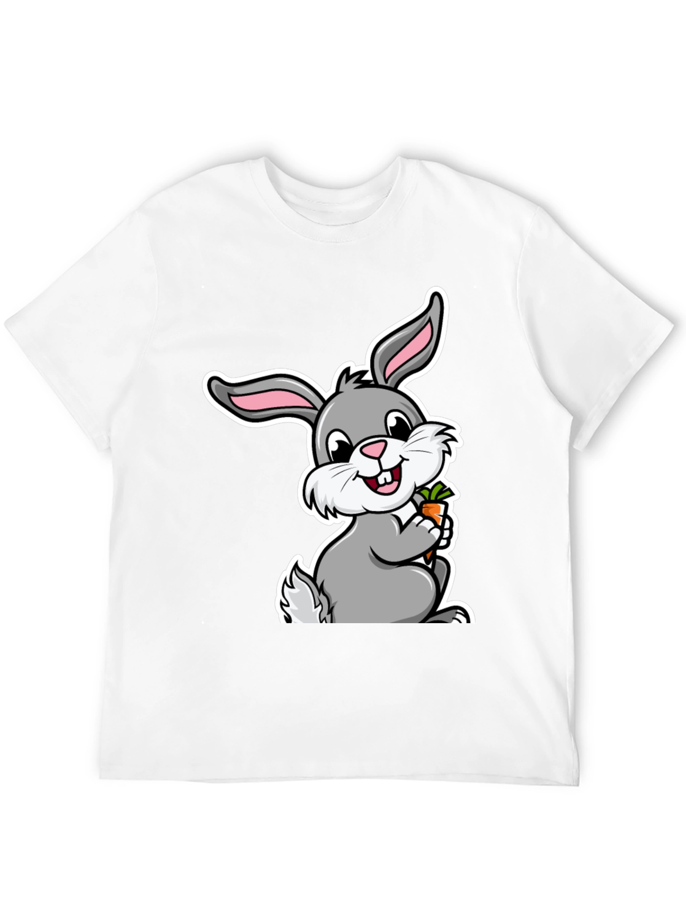Cute Bunny Graphic Tee - Soft Cotton Black T-Shirt - 12