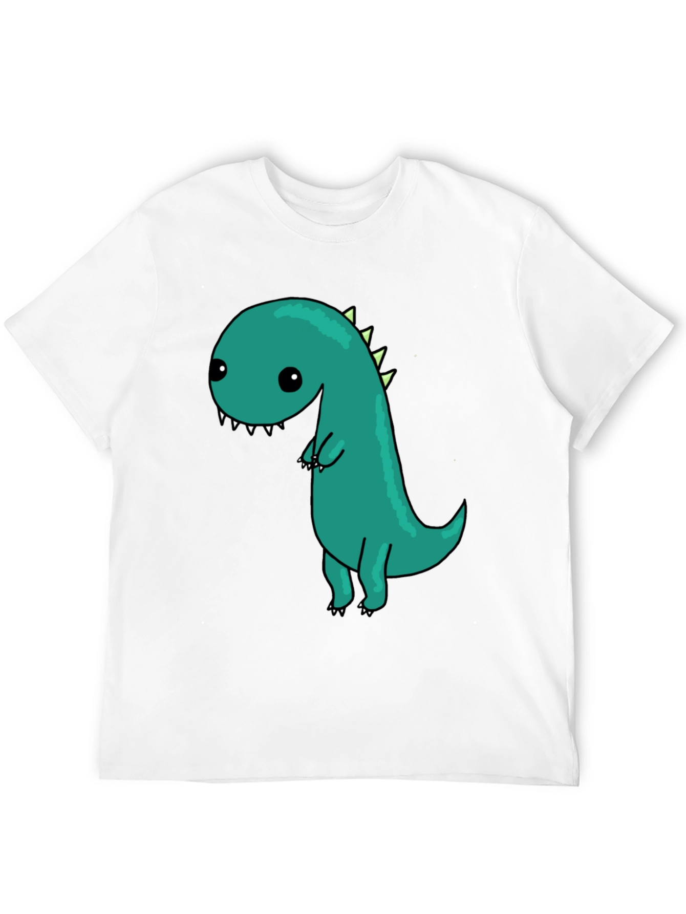 Black Cute Cartoon Dinosaur Graphic Black T-Shirt view 12