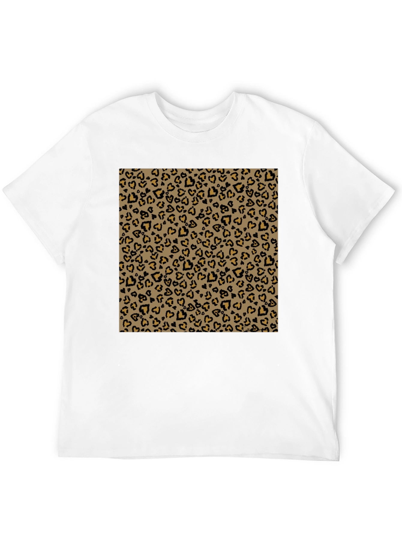 Black Black Tee with Leopard Heart Print view 12