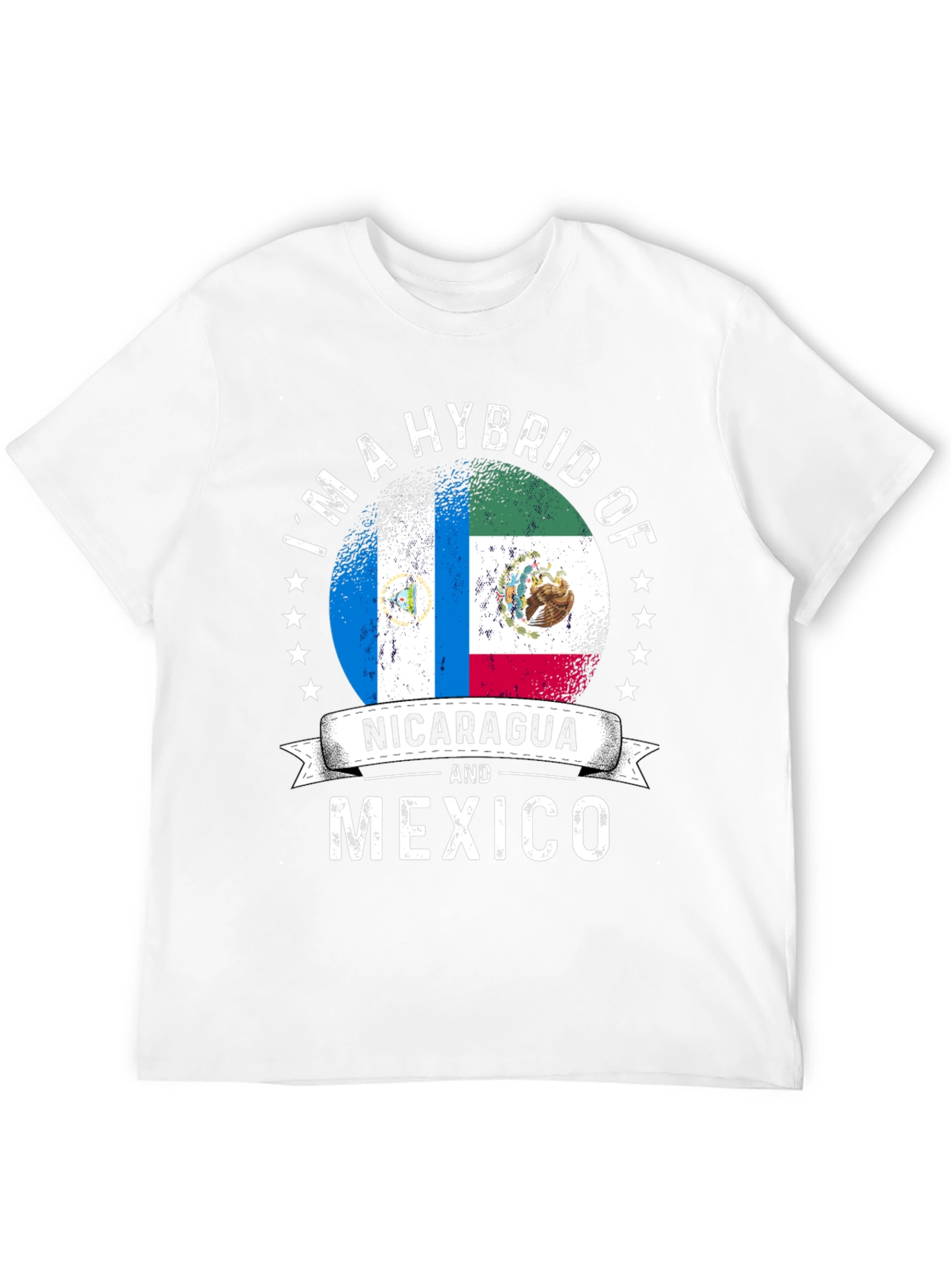 Black Nicaragua and Mexico Hybrid Pride T-Shirt view 12