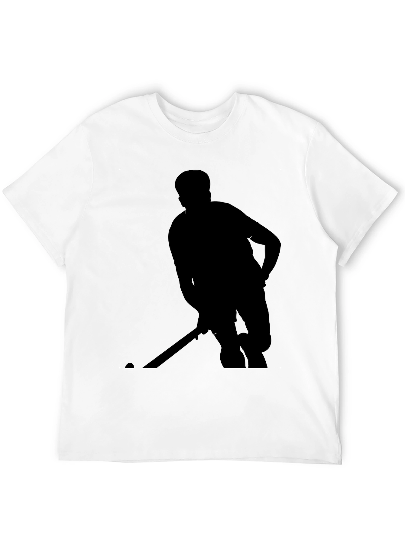 Black Hockey Player Silhouette T-Shirt view 12