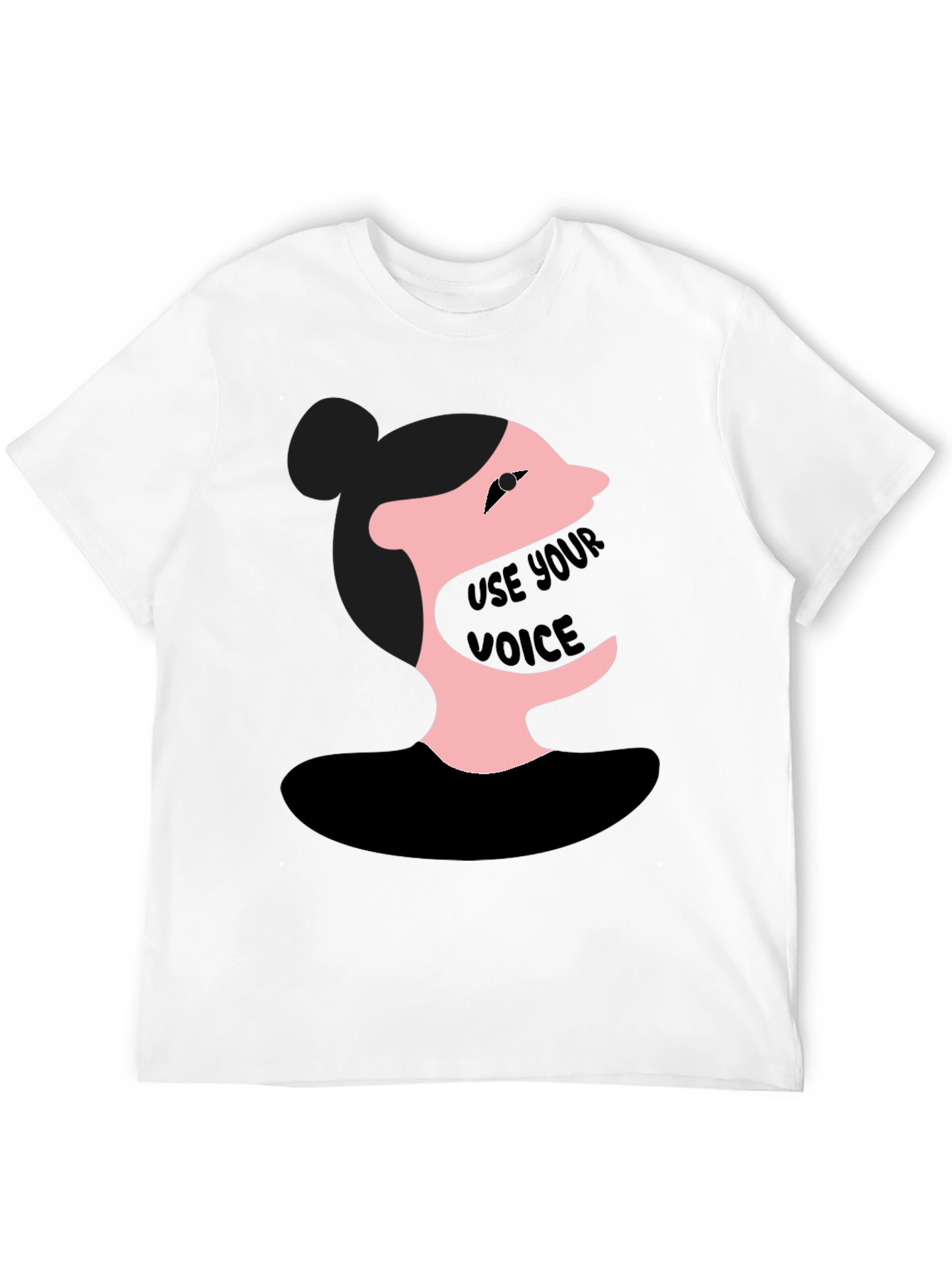 Black Use Your Voice Graphic Tee - Black Unisex Shirt view 12