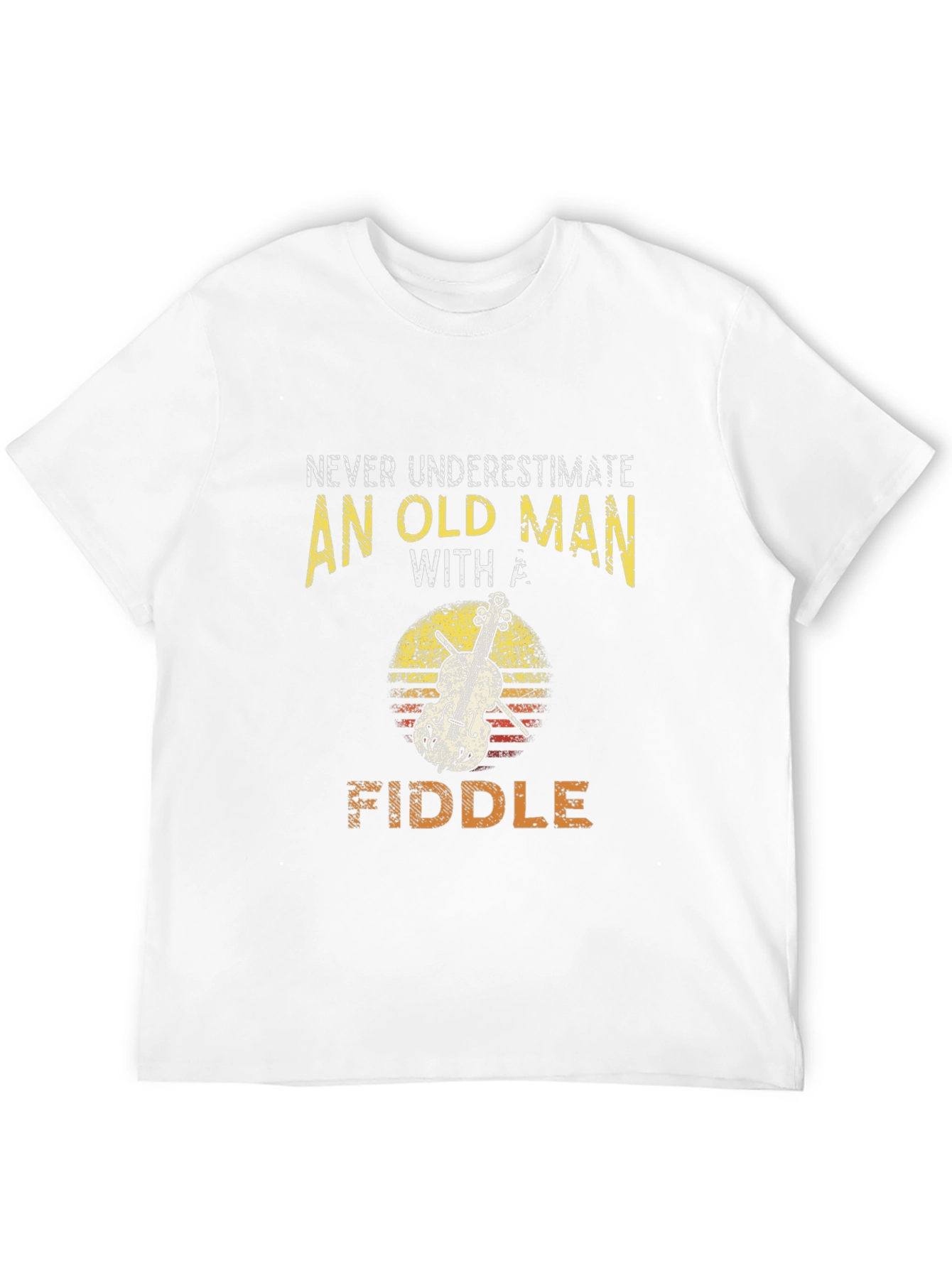 Black Never Underestimate an Old Man with a Fiddle T-Shirt view 12