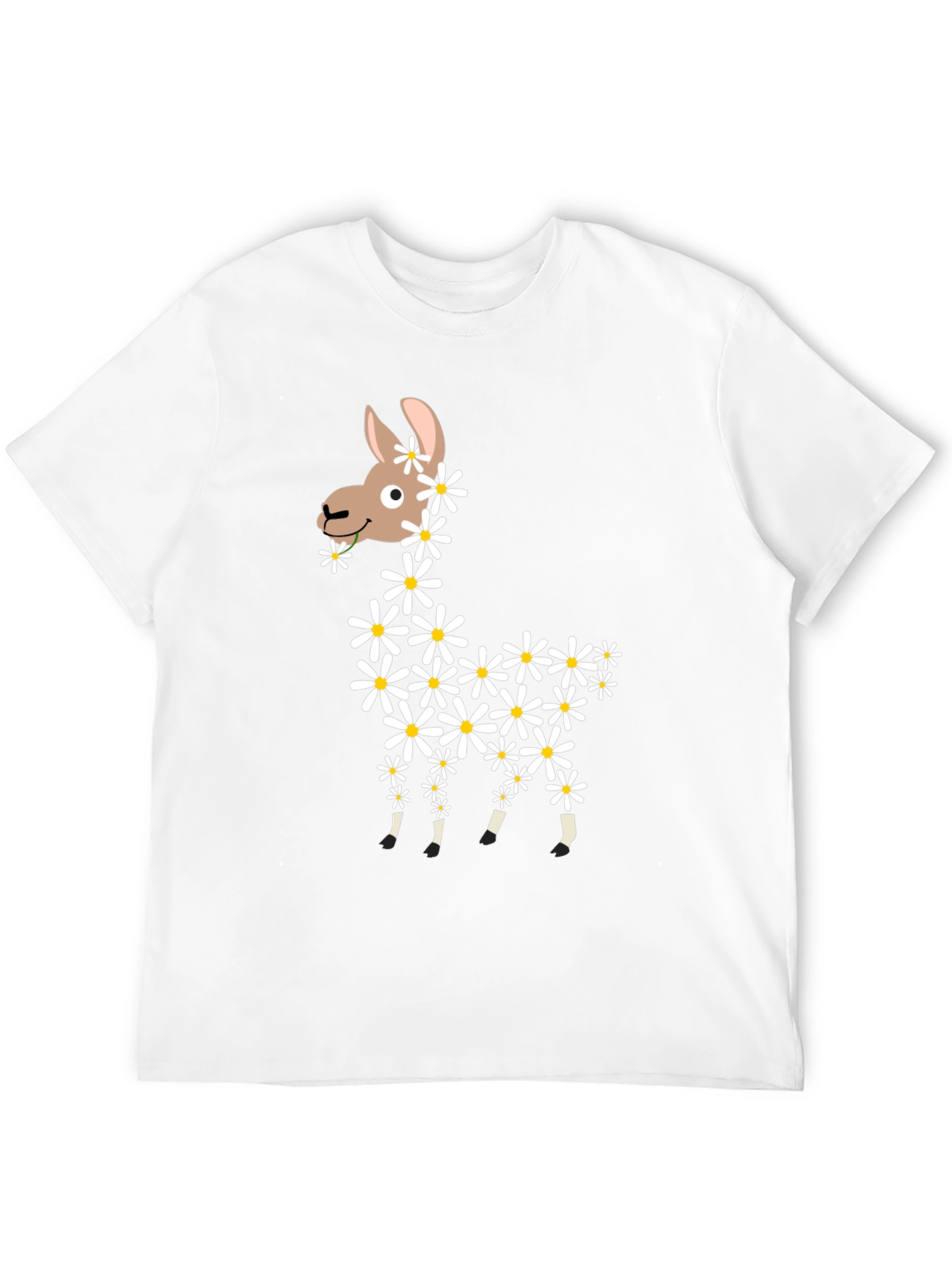 Black Llama Flower Graphic Tee - Cute & Casual Black T-Shirt view 12