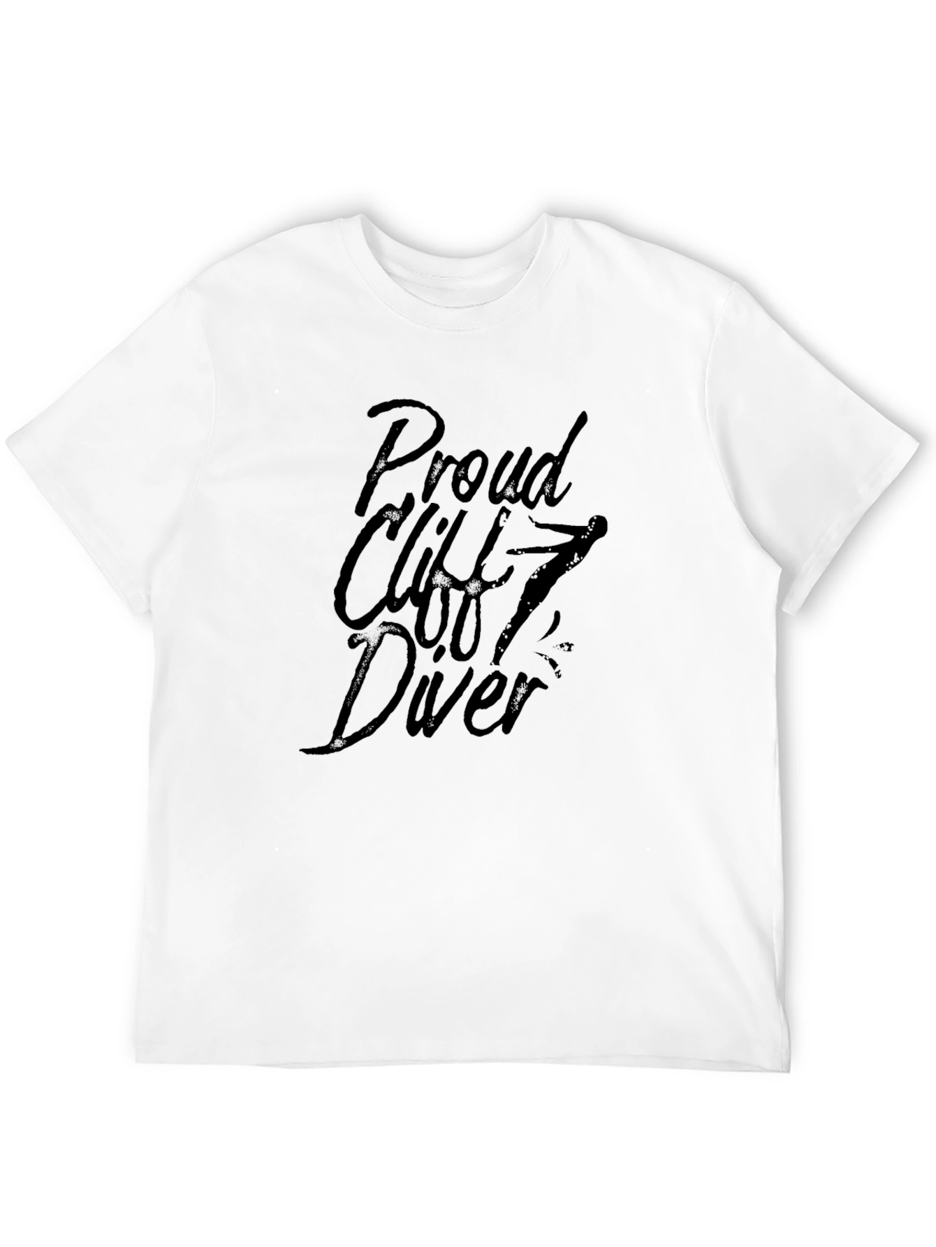 Black Proud Cliff Diver Black Graphic T-Shirt view 12
