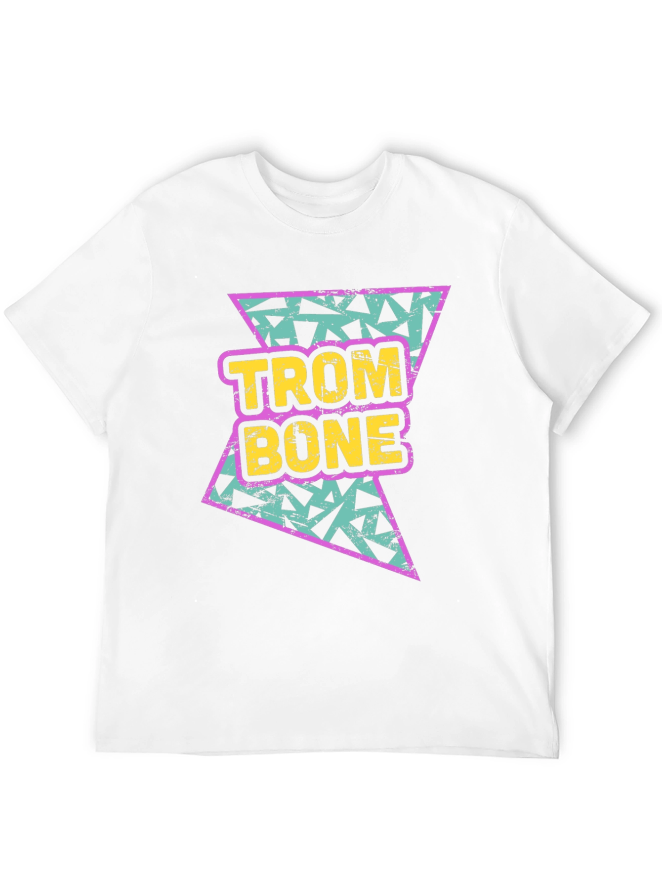 Black Retro Trombone Graphic Tee - Black Cotton T-Shirt view 12