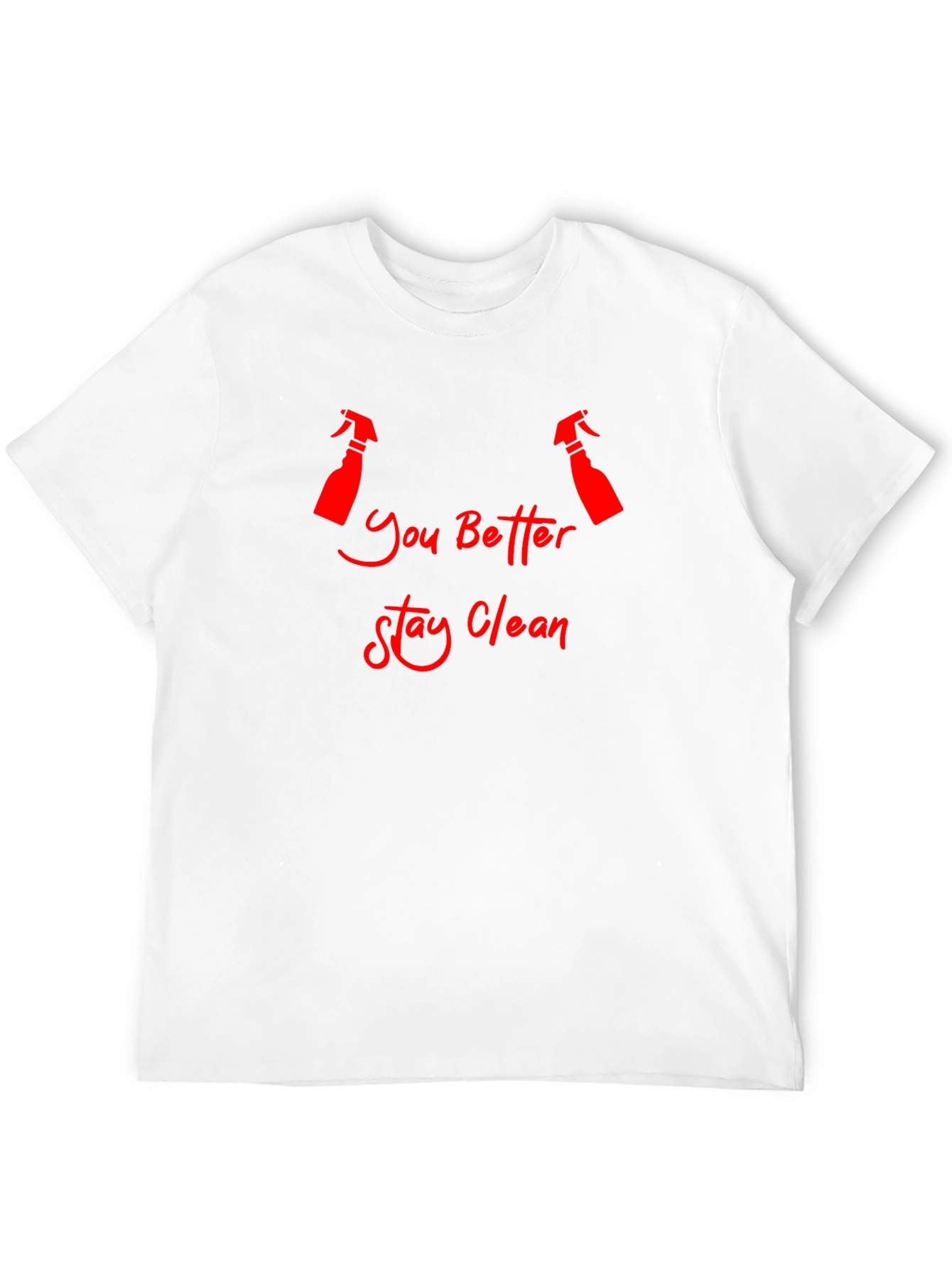 Black Stay Clean T-Shirt - Funny Cleaning Graphic Tee view 12