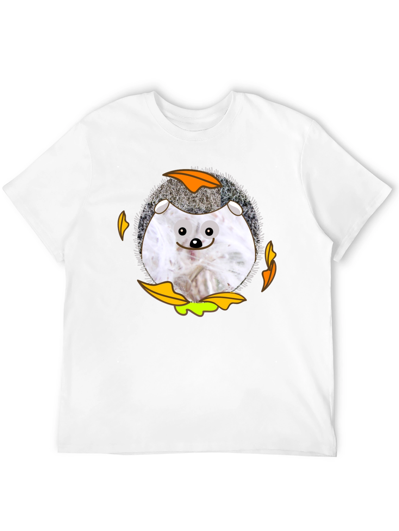 Black Cute Hedgehog Graphic Tee - Black Cotton Blend view 12