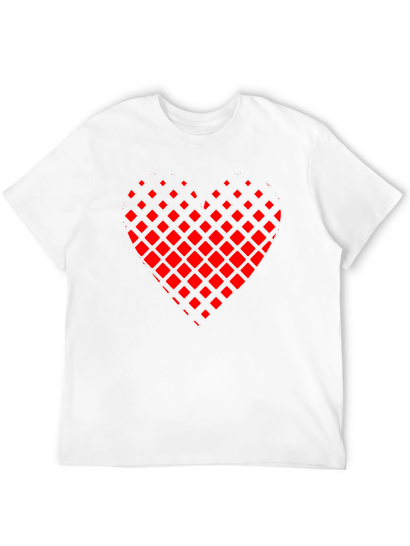 Black Red Square Heart Graphic Tee - Men's Black T-Shirt view 12