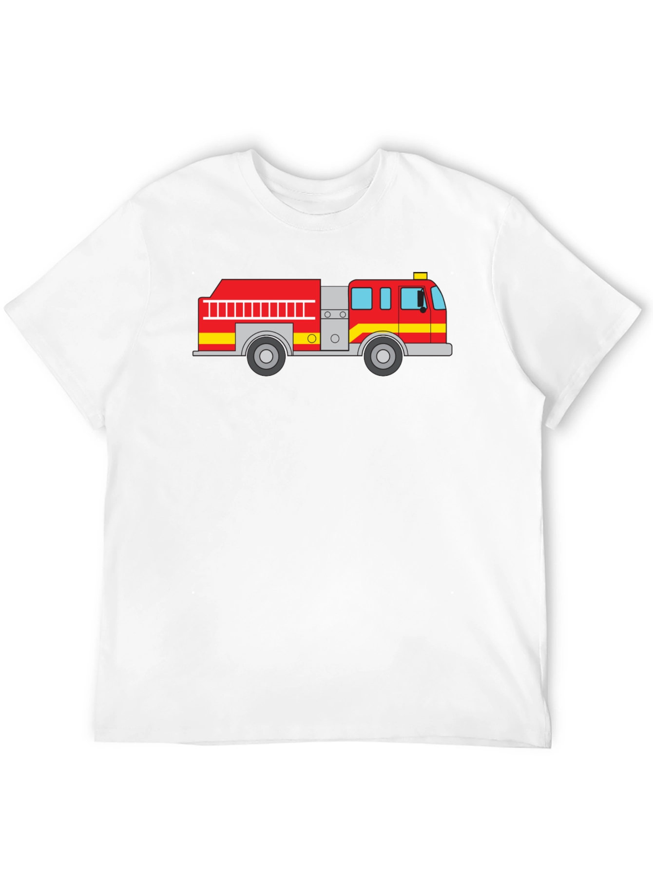 Black Fire Truck Graphic Tee - Black Cotton T-Shirt view 12