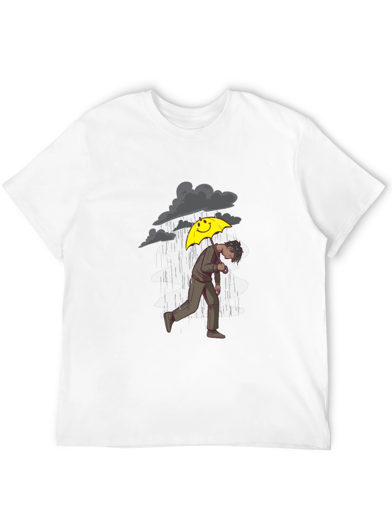 Black Rainy Day Graphic Tee - Men's Black T-Shirt view 12
