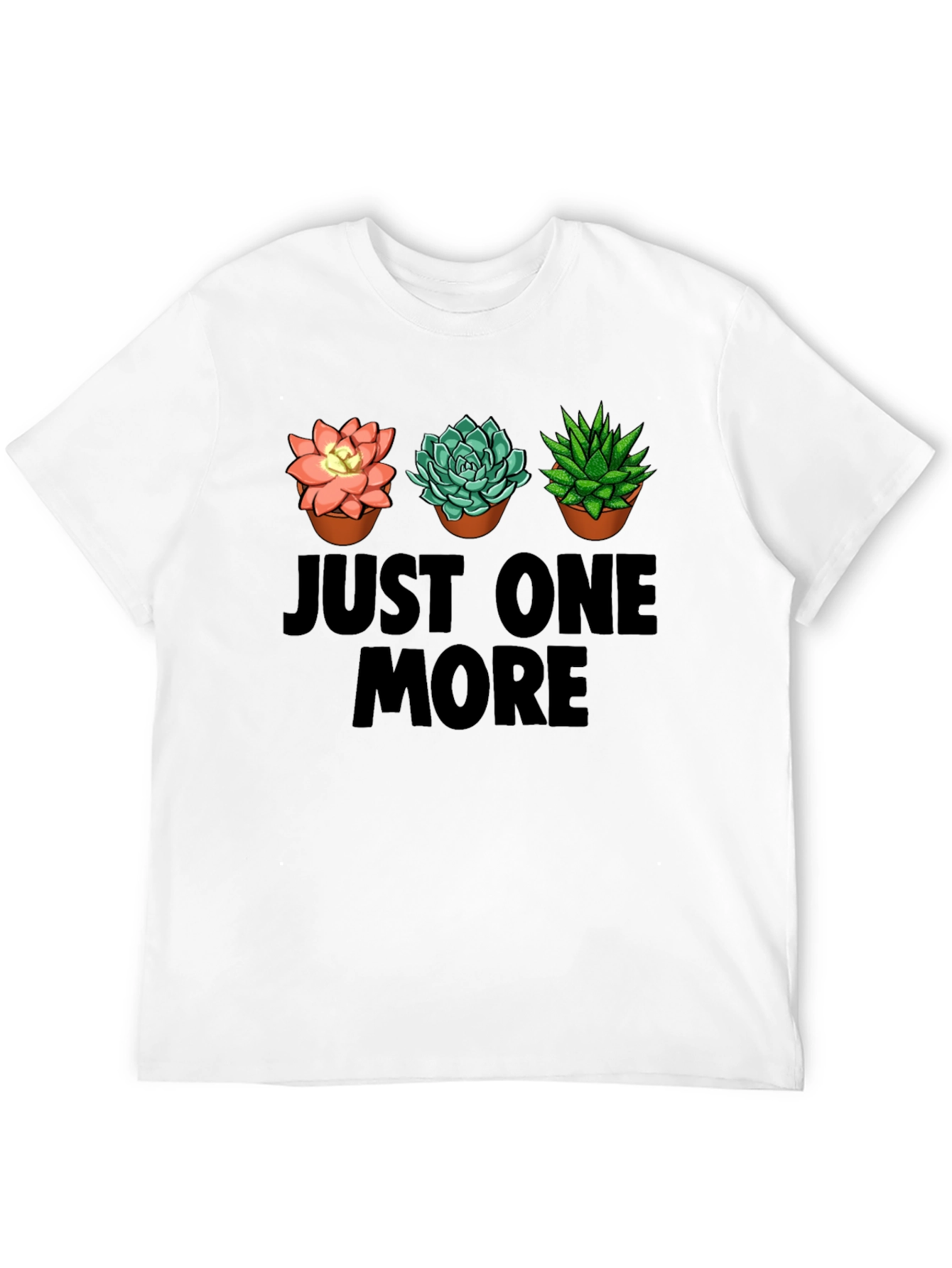Black Just One More Succulent T-Shirt view 12