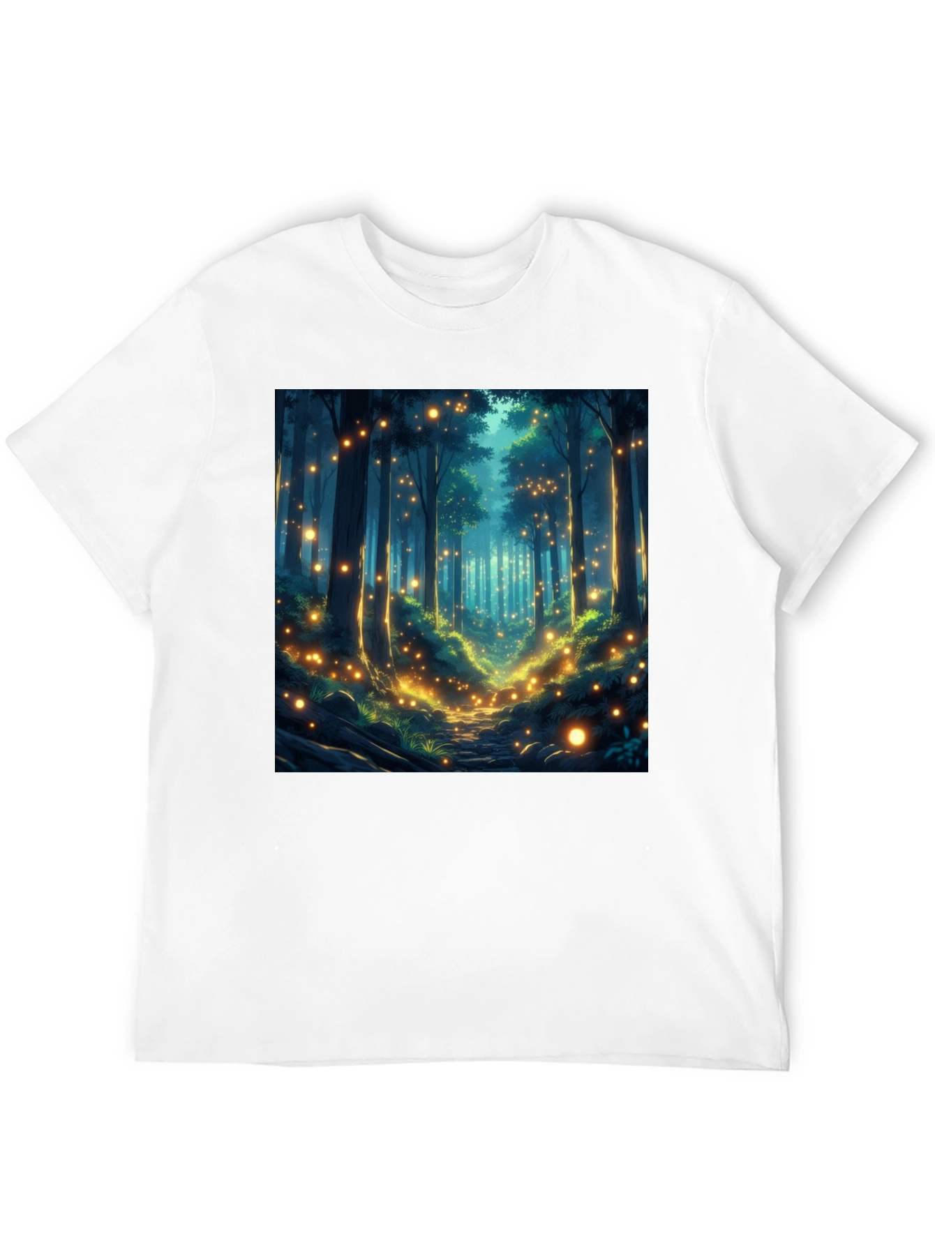 Black Enchanted Forest T-Shirt - Mystical Woodland Design view 12
