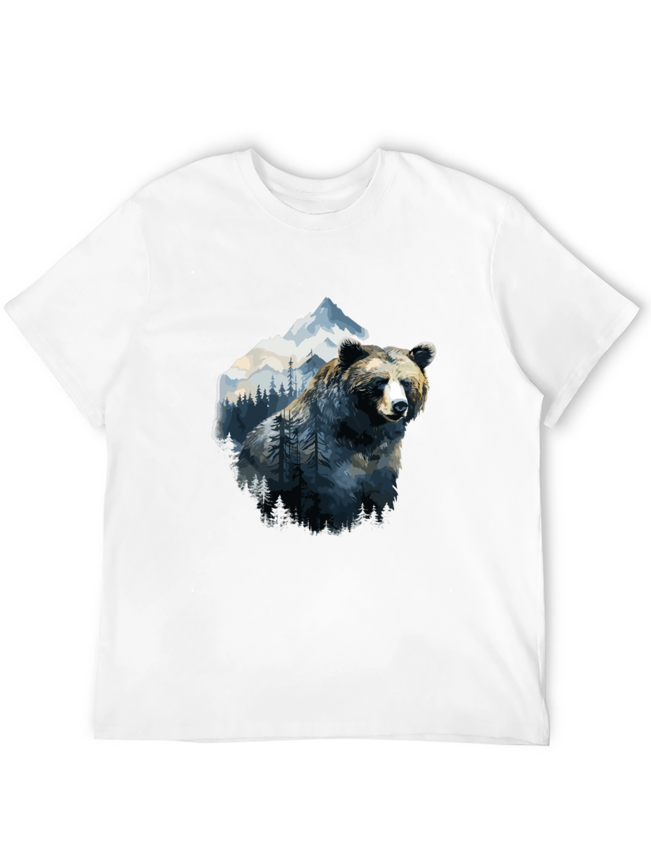 Black Bear & Mountain Graphic Tee - Black view 12