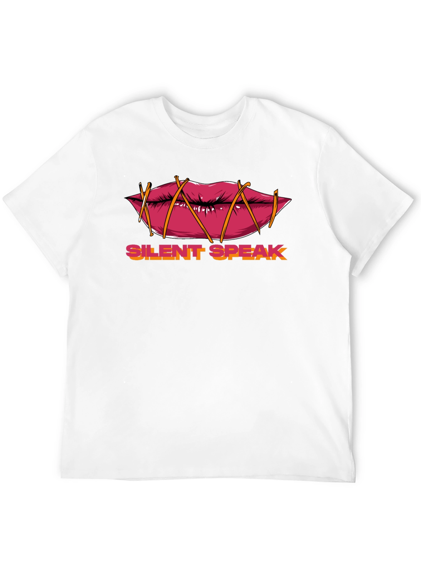 Black Silent Speak Graphic T-Shirt - Black Crew Neck Tee view 12