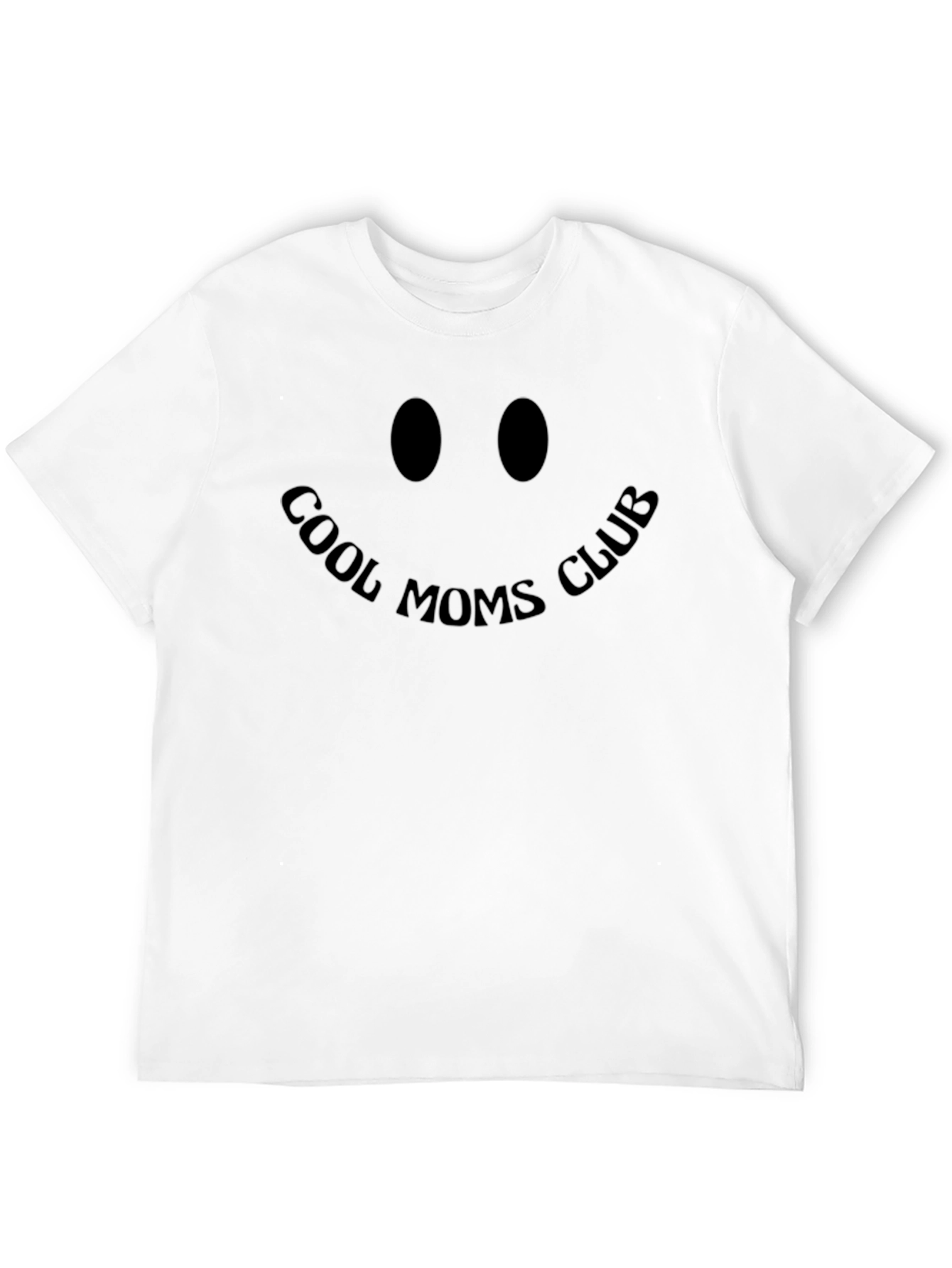 Black Cool Moms Club T-Shirt - Smiley Face Design view 12