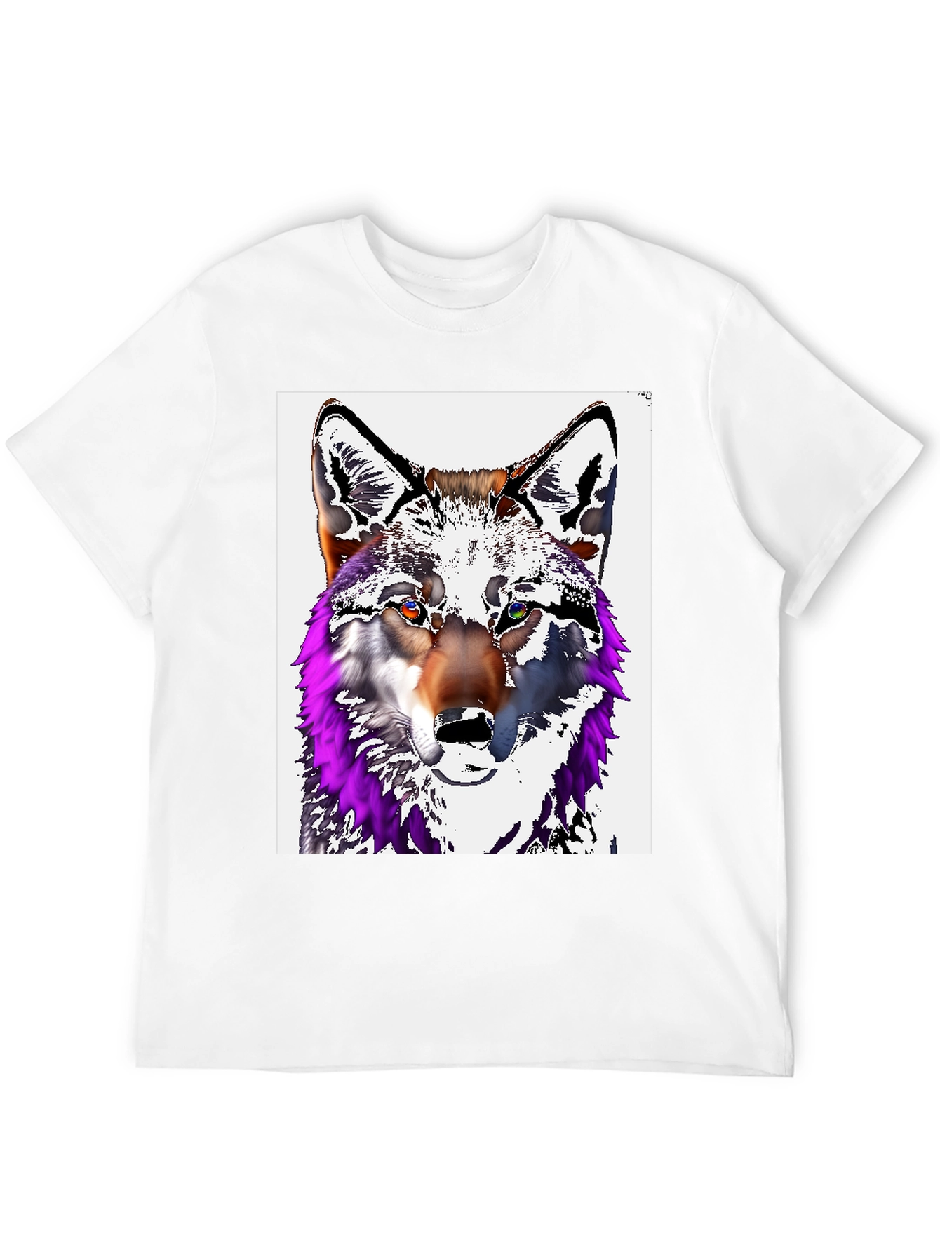 Black Wolf Graphic Tee - Men's Black Cotton T-Shirt view 12