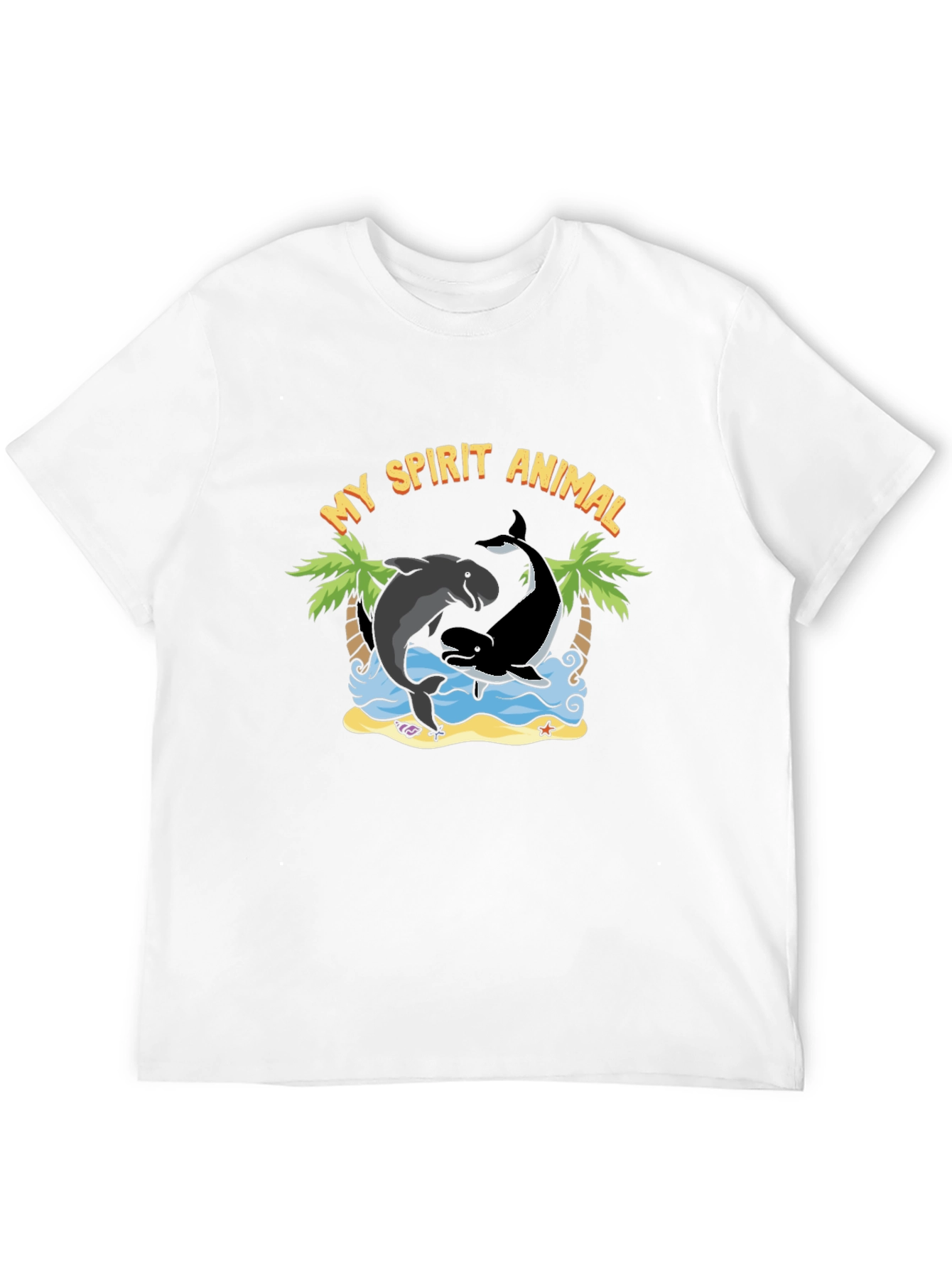 Black My Spirit Animal Dolphin Orca T-Shirt view 12