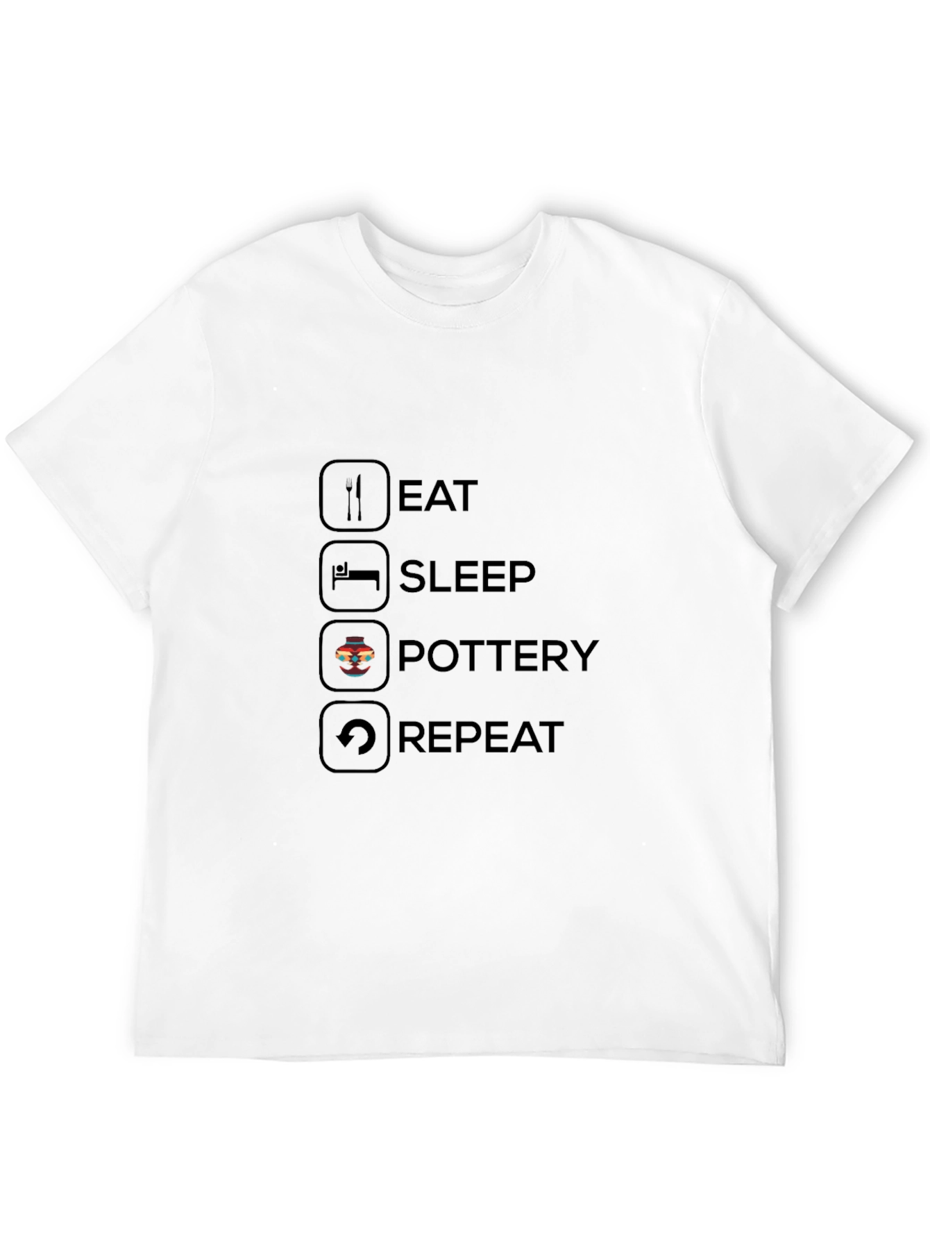 Black Eat Sleep Pottery Repeat T-Shirt view 12