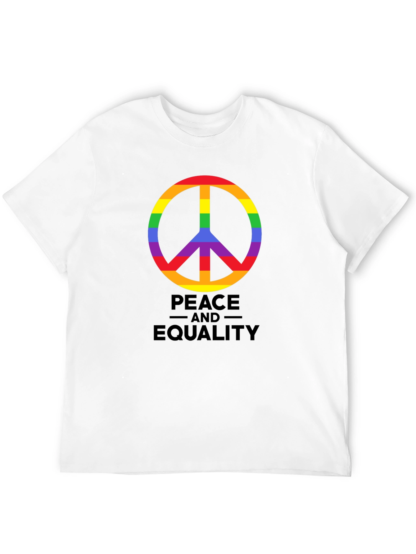 Black Peace and Equality Rainbow Pride T-Shirt view 12