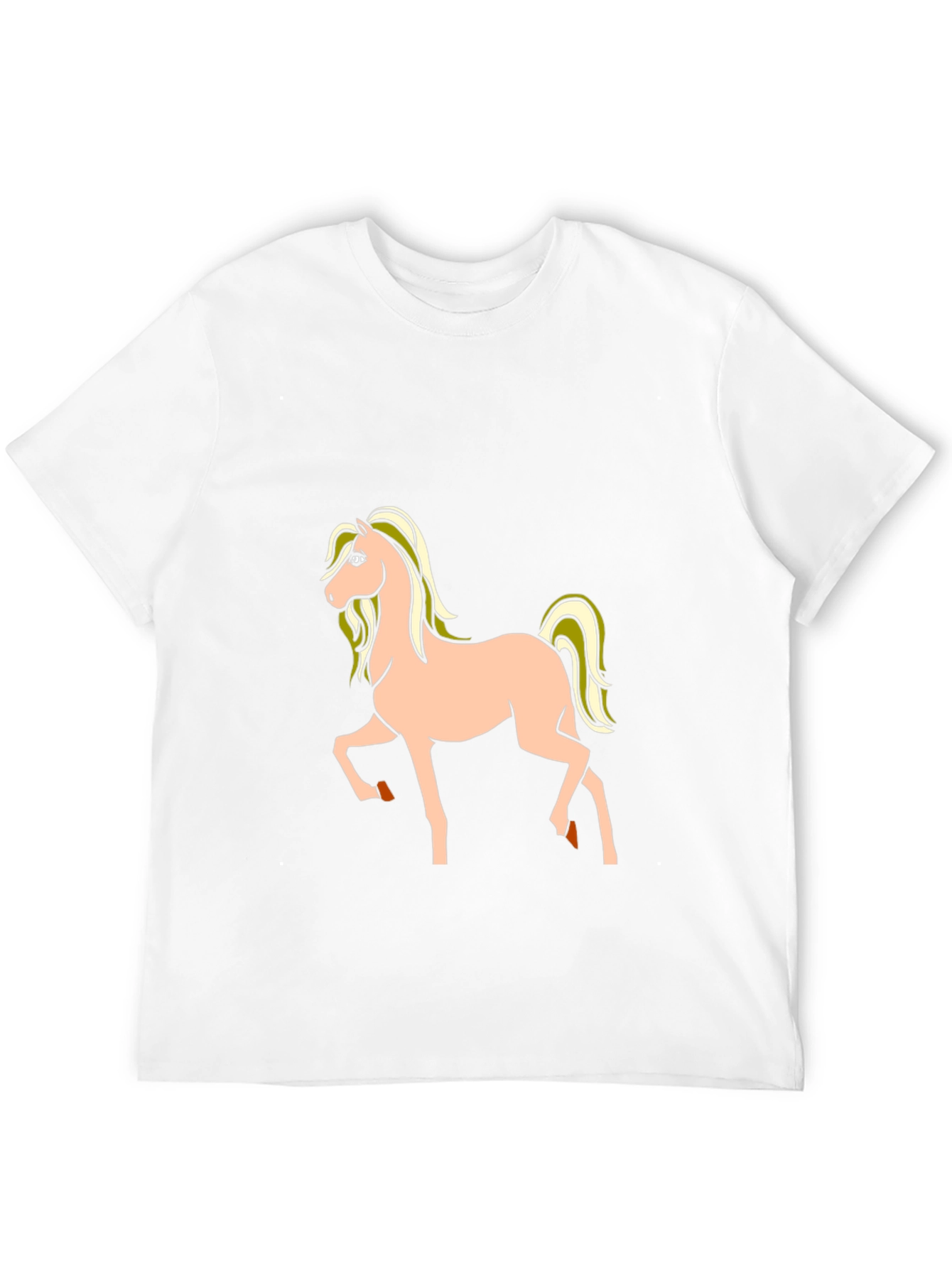 Black Black T-Shirt with Cartoon Horse Graphic view 12