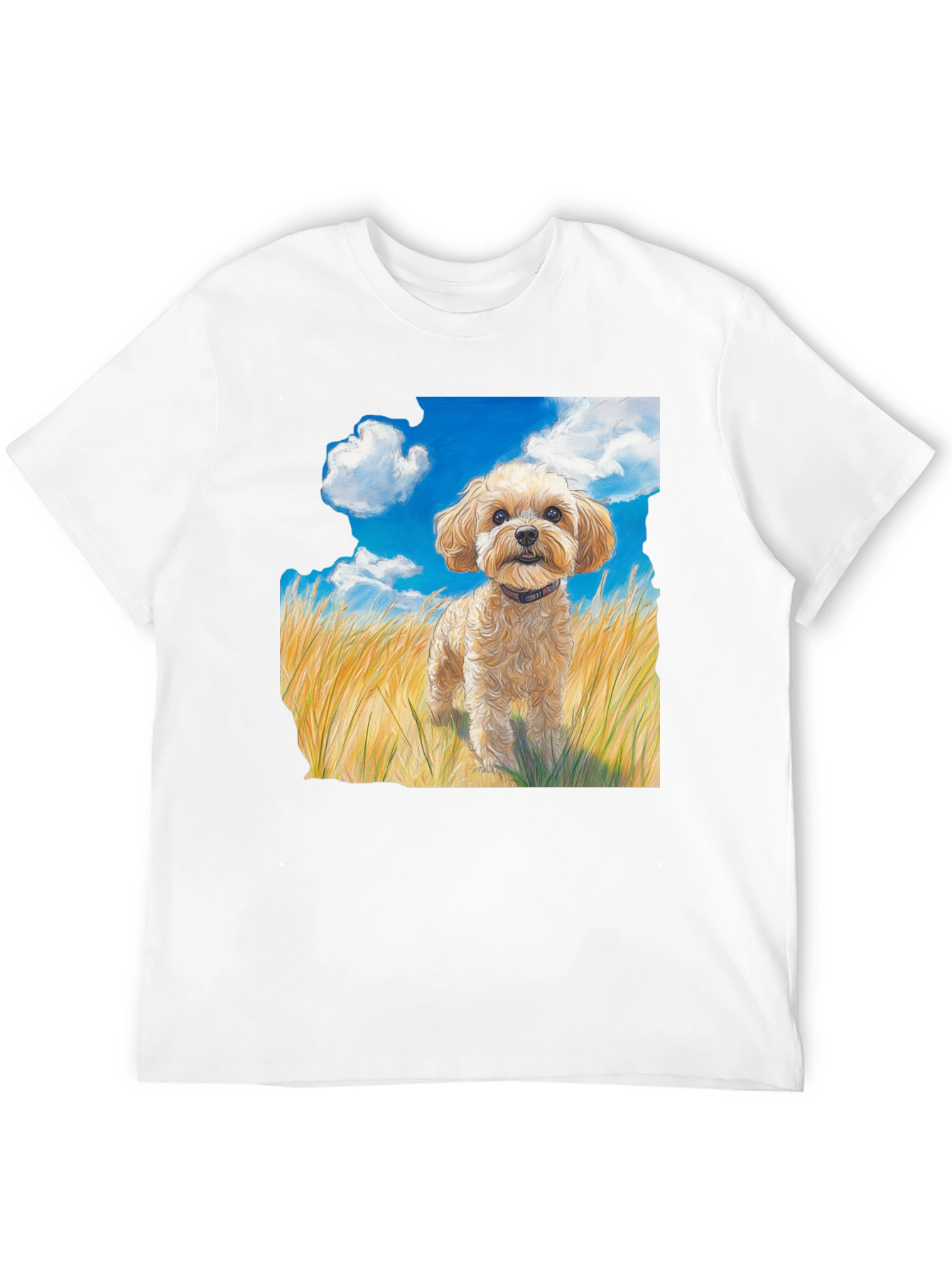 Black Dog in Field Graphic T-Shirt view 12