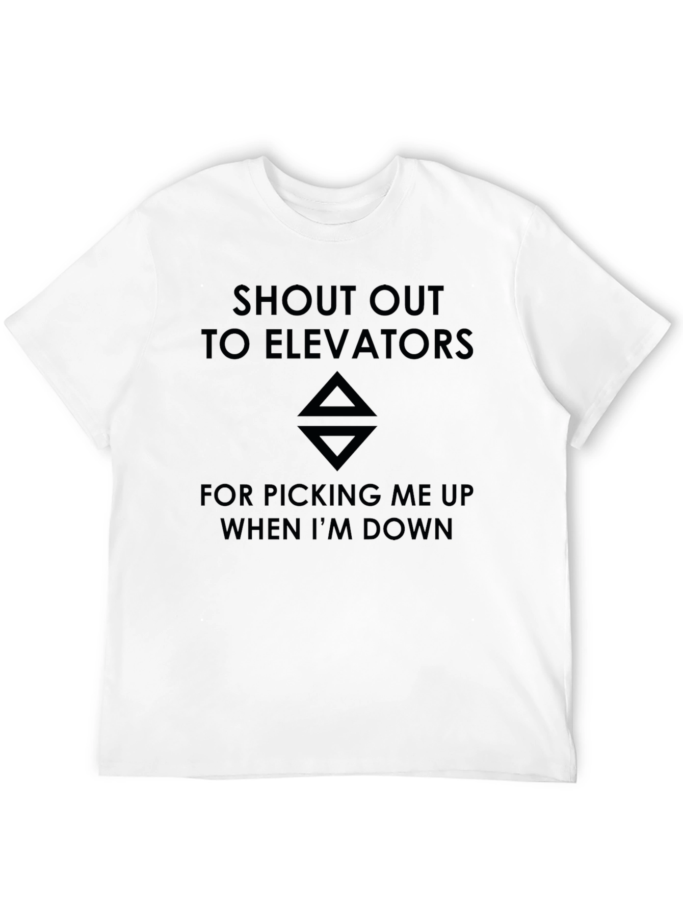 Black Elevator Humor T-Shirt - Picks You Up When You're Down view 12