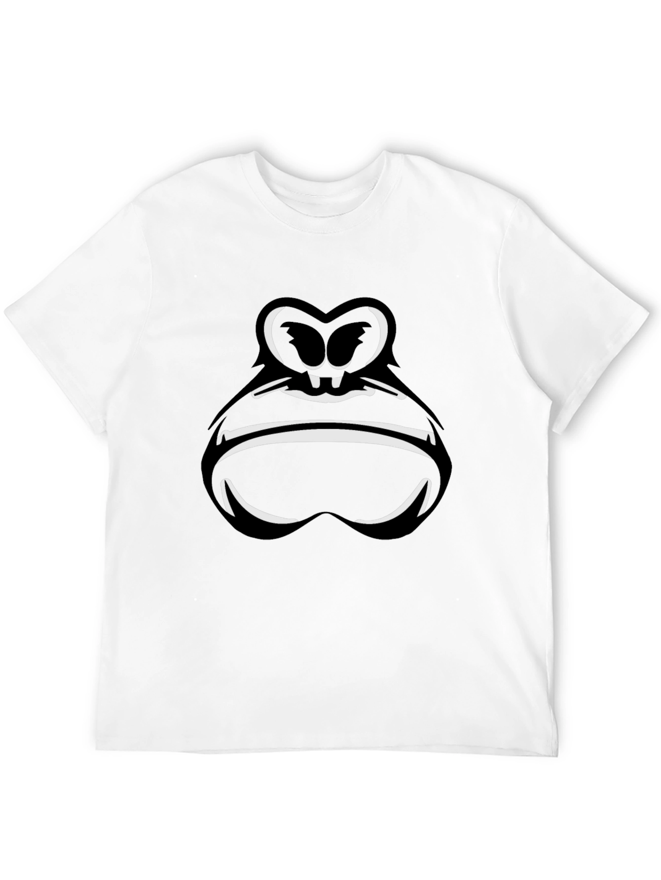 Black Cartoon Gorilla Face Graphic Tee - Black view 12