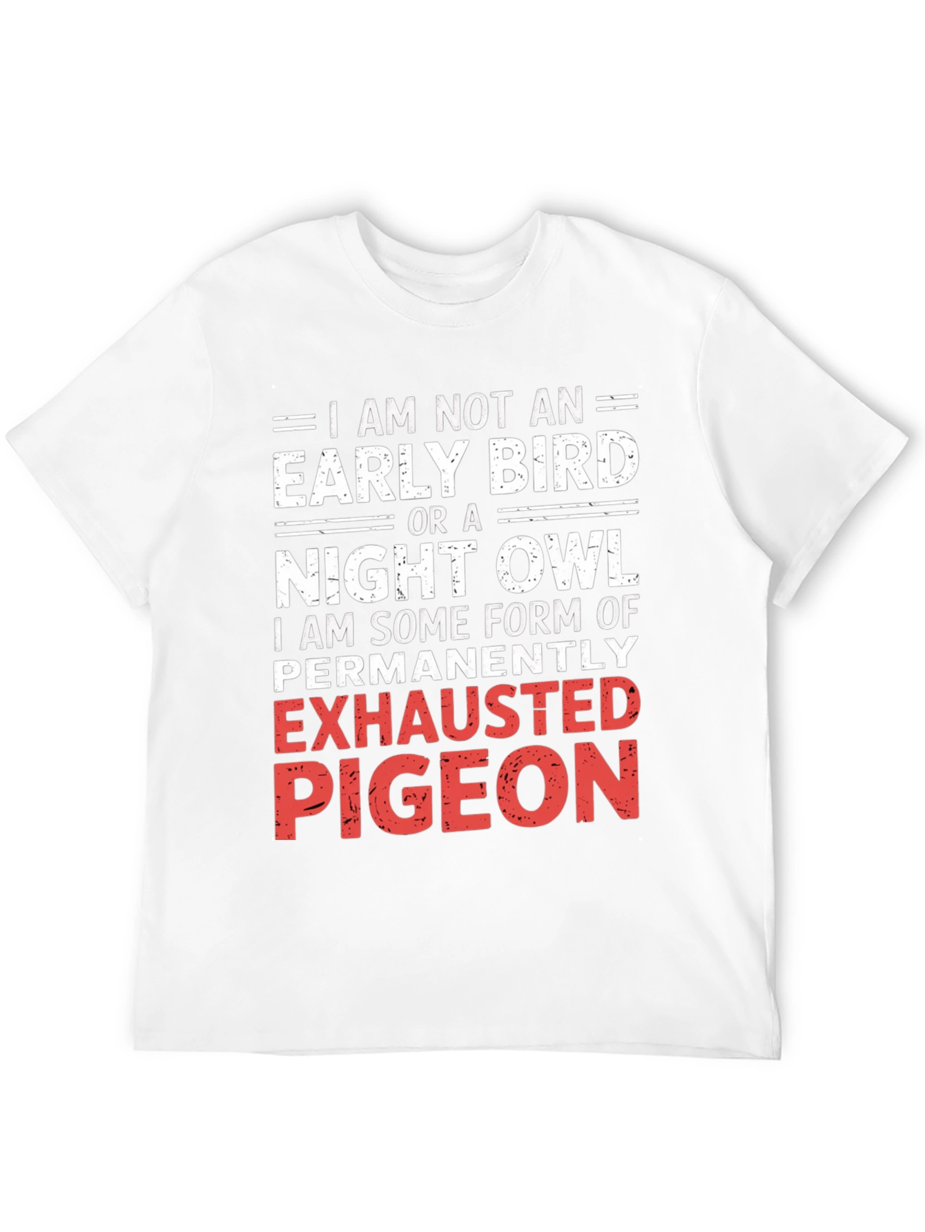 Black Exhausted Pigeon Graphic Tee - Funny Novelty Shirt view 12