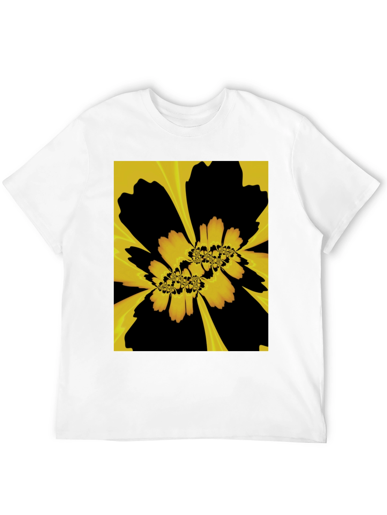 Black Abstract Floral Graphic Black T-Shirt view 12