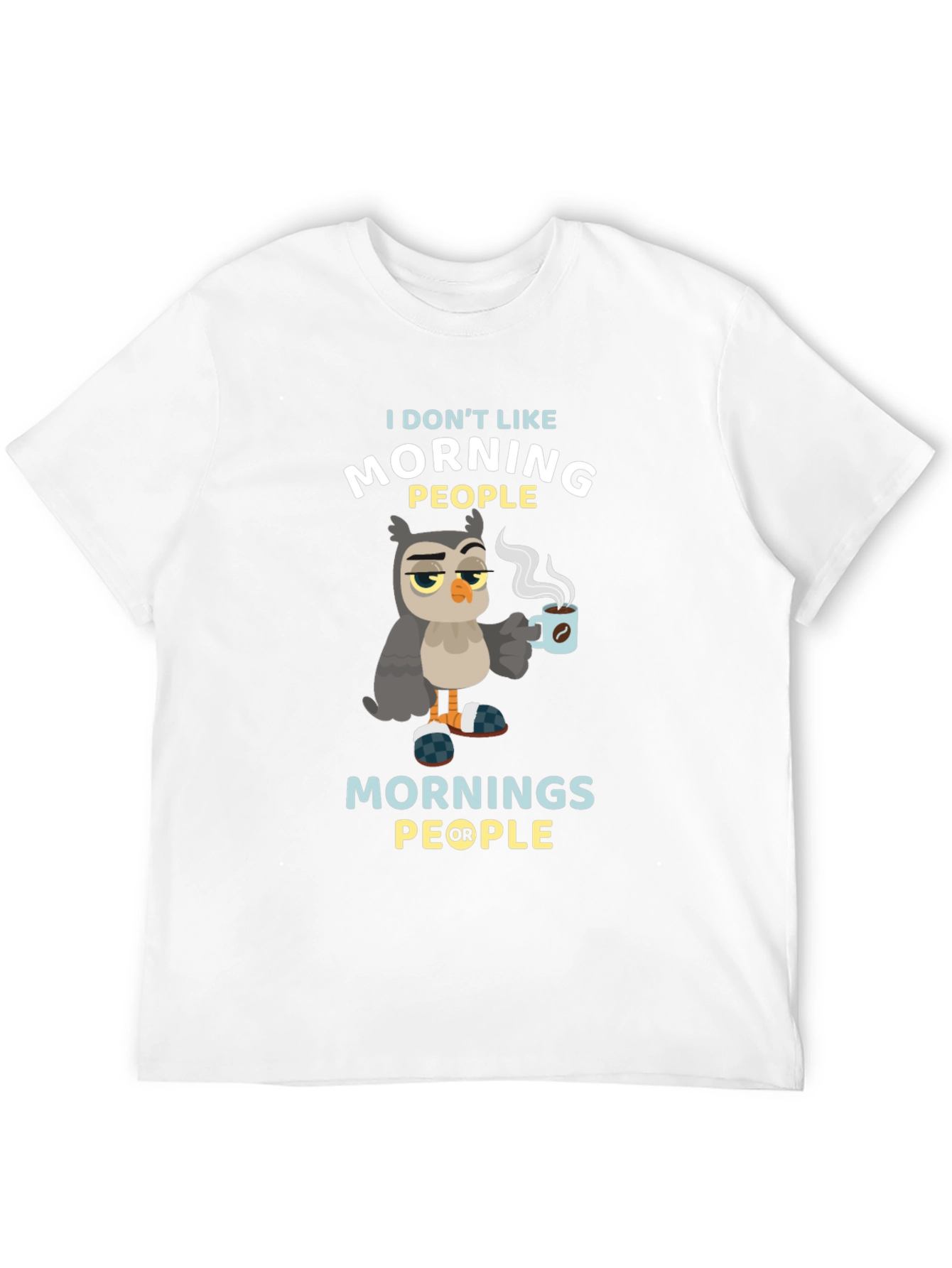 Black Funny Owl Coffee T-Shirt - I Don't Like Morning People view 12